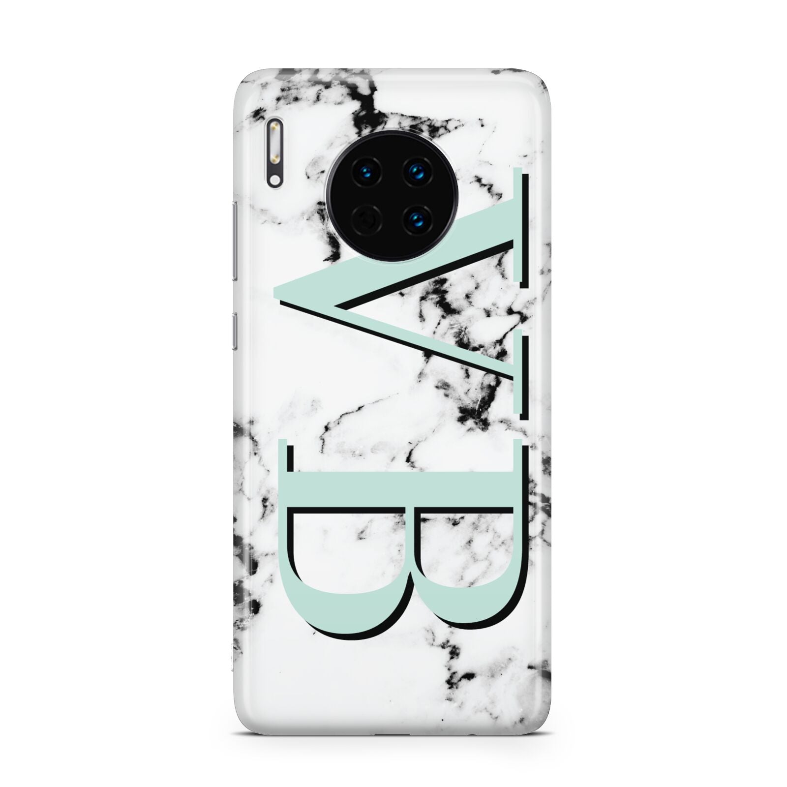 Personalised Mint Big Initials Marble Huawei Mate 30