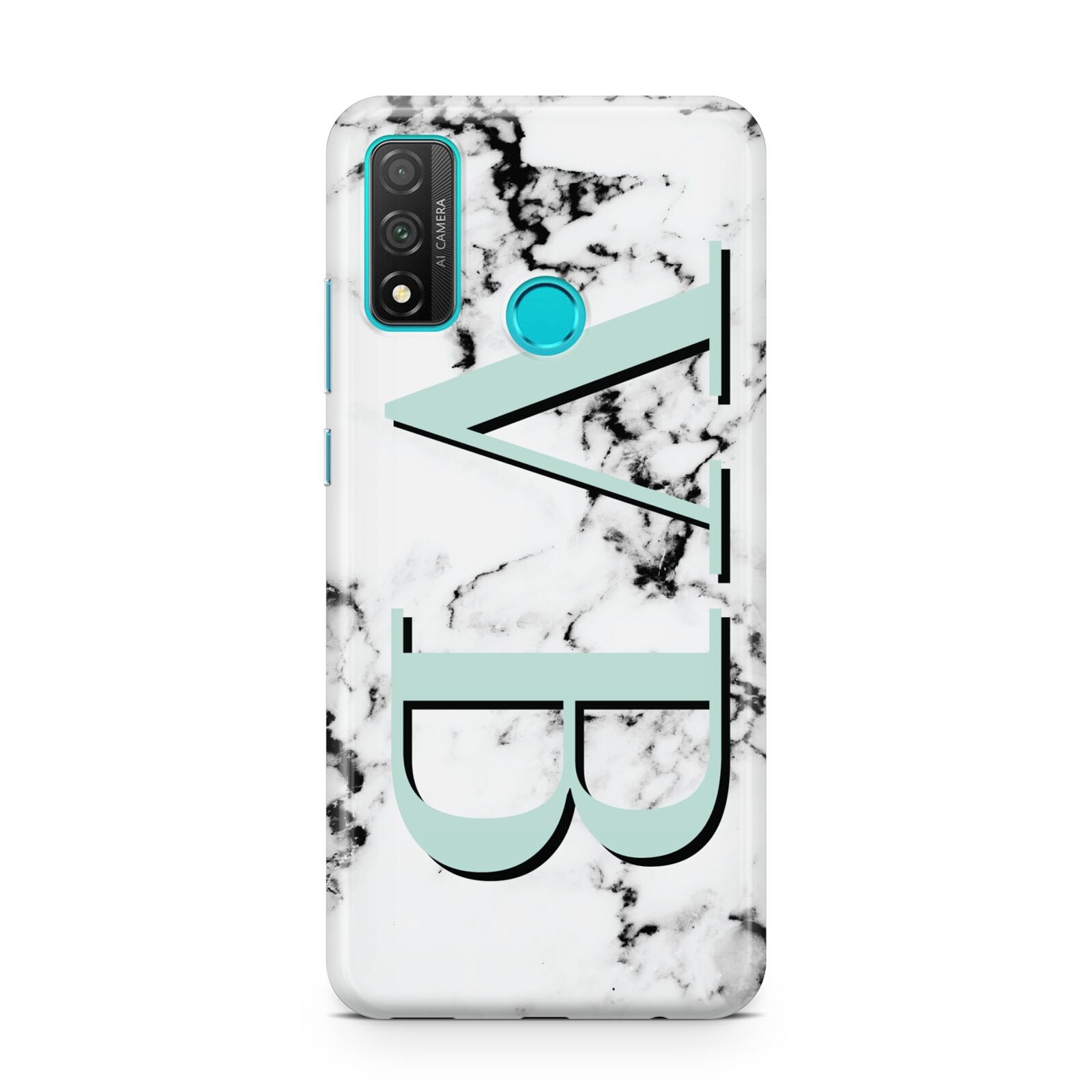 Personalised Mint Big Initials Marble Huawei P Smart 2020