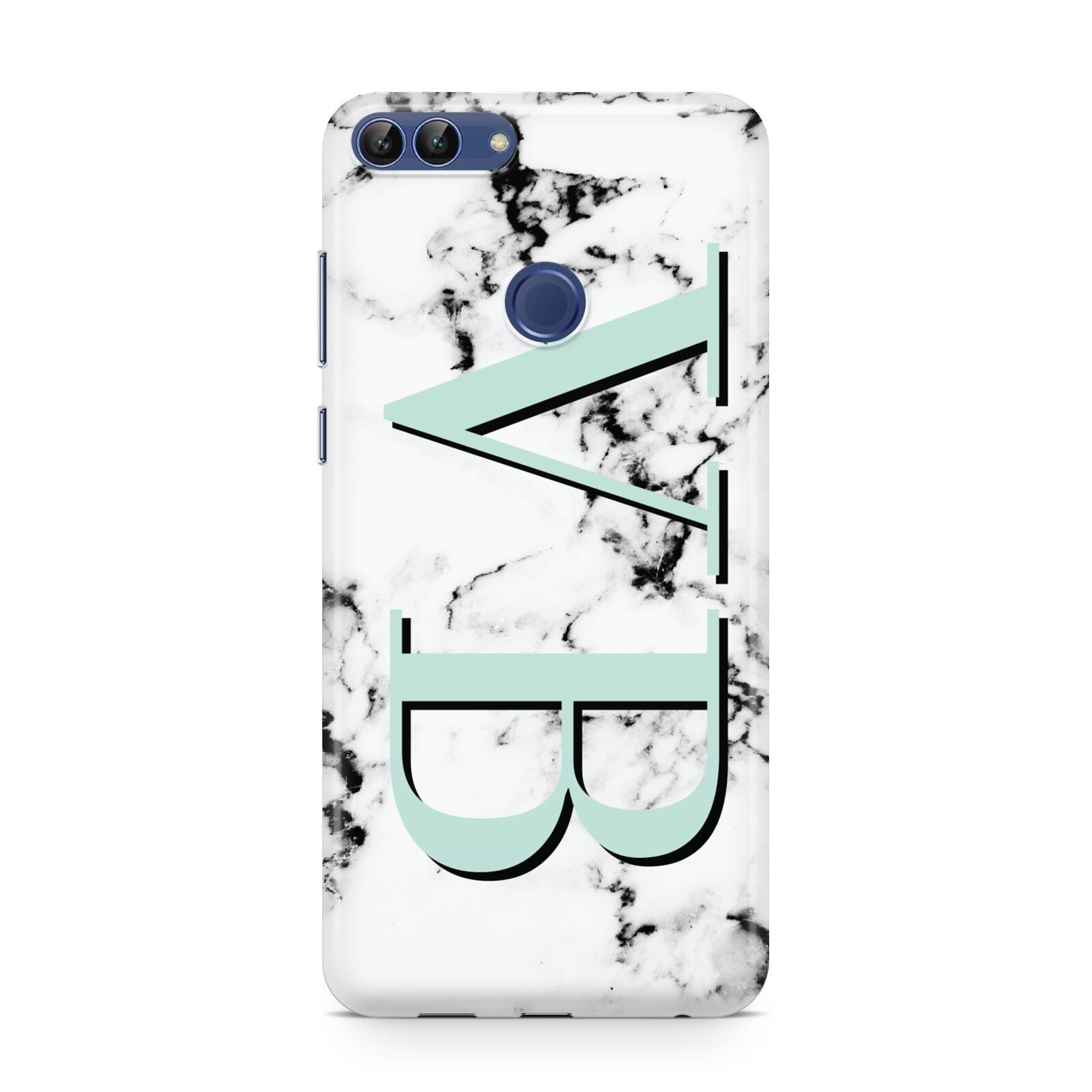 Personalised Mint Big Initials Marble Huawei P Smart Case