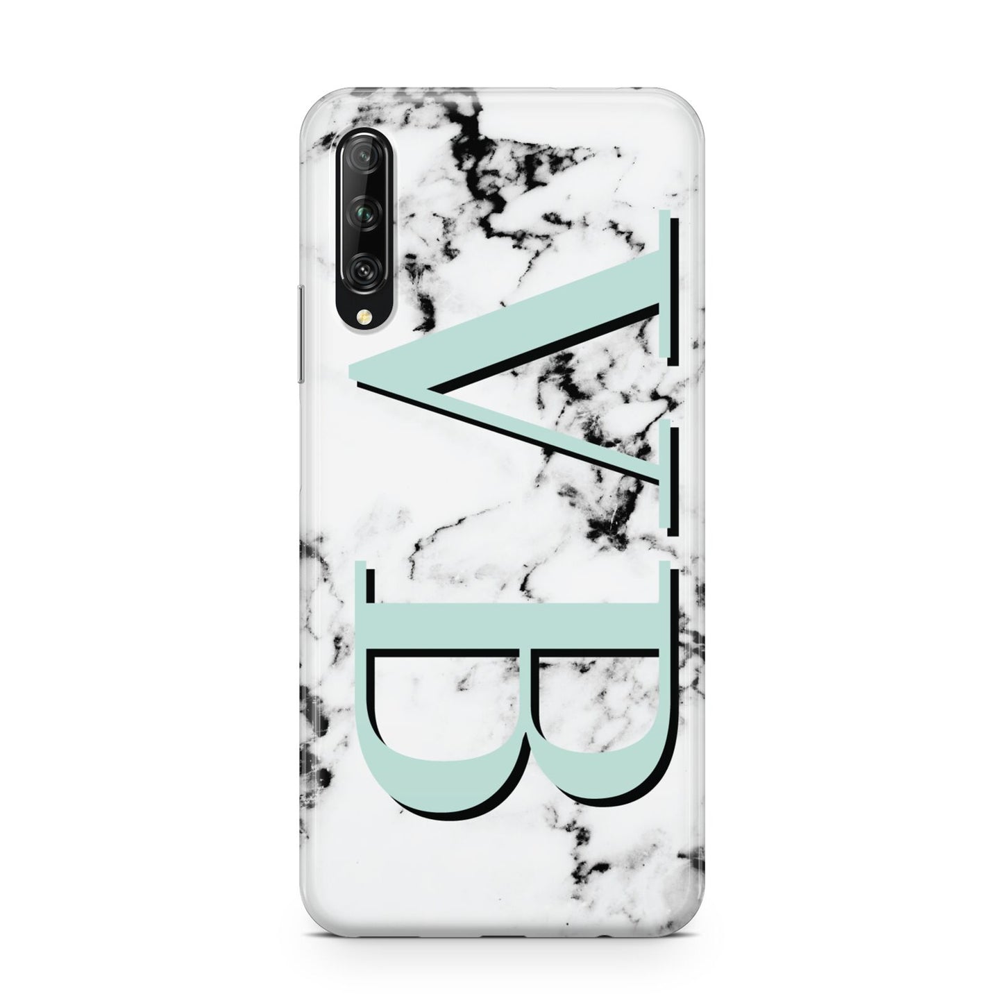 Personalised Mint Big Initials Marble Huawei P Smart Pro 2019