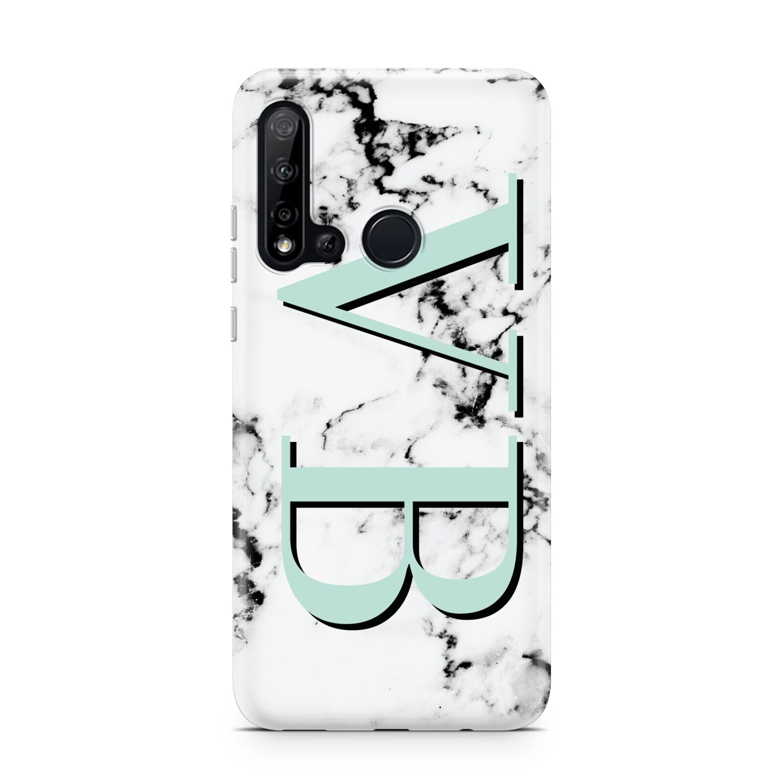 Personalised Mint Big Initials Marble Huawei P20 Lite 5G Phone Case