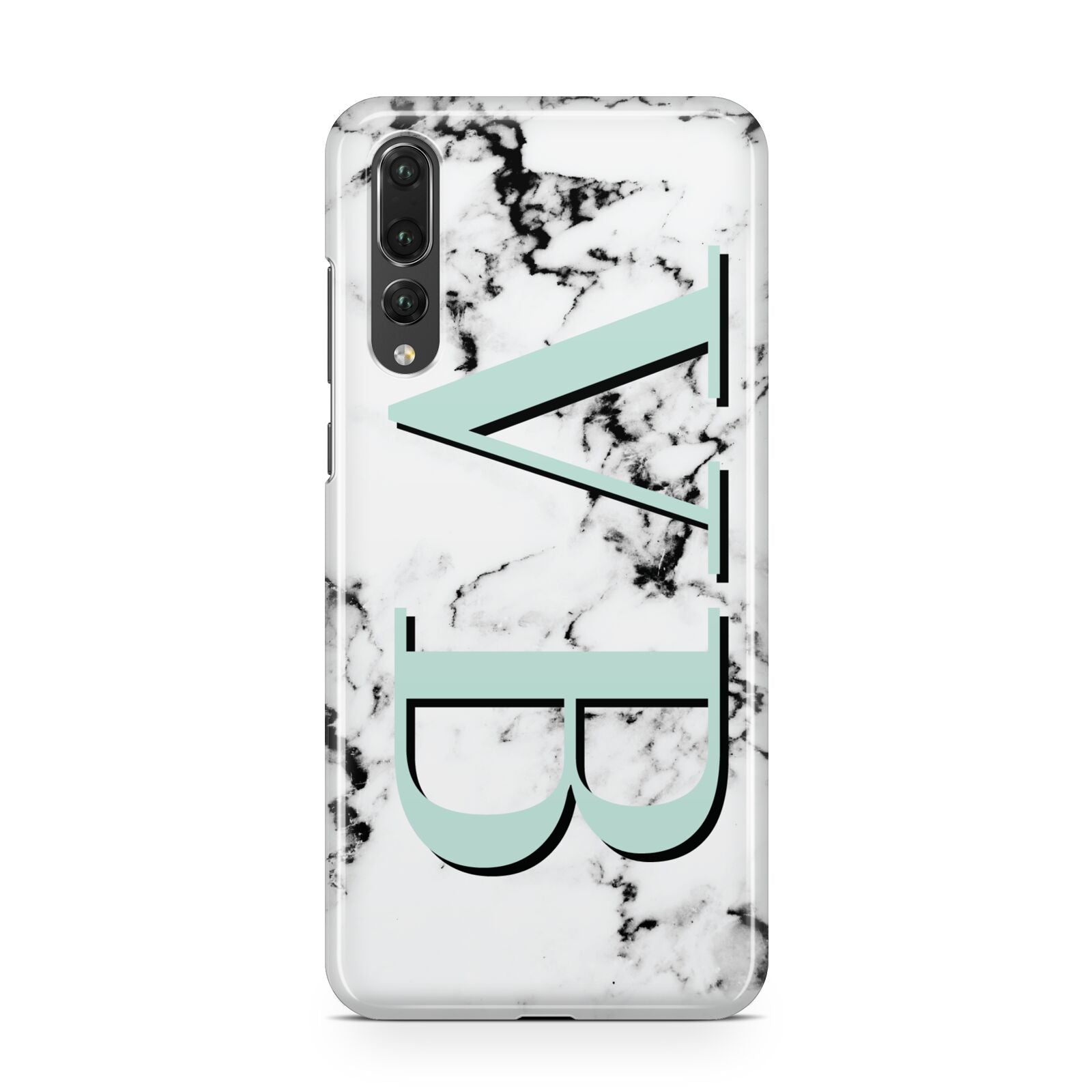 Personalised Mint Big Initials Marble Huawei P20 Pro Phone Case