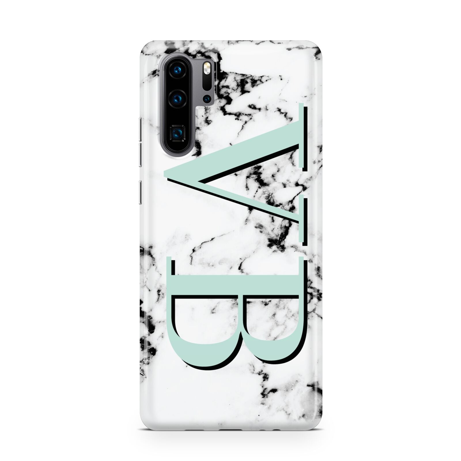 Personalised Mint Big Initials Marble Huawei P30 Pro Phone Case