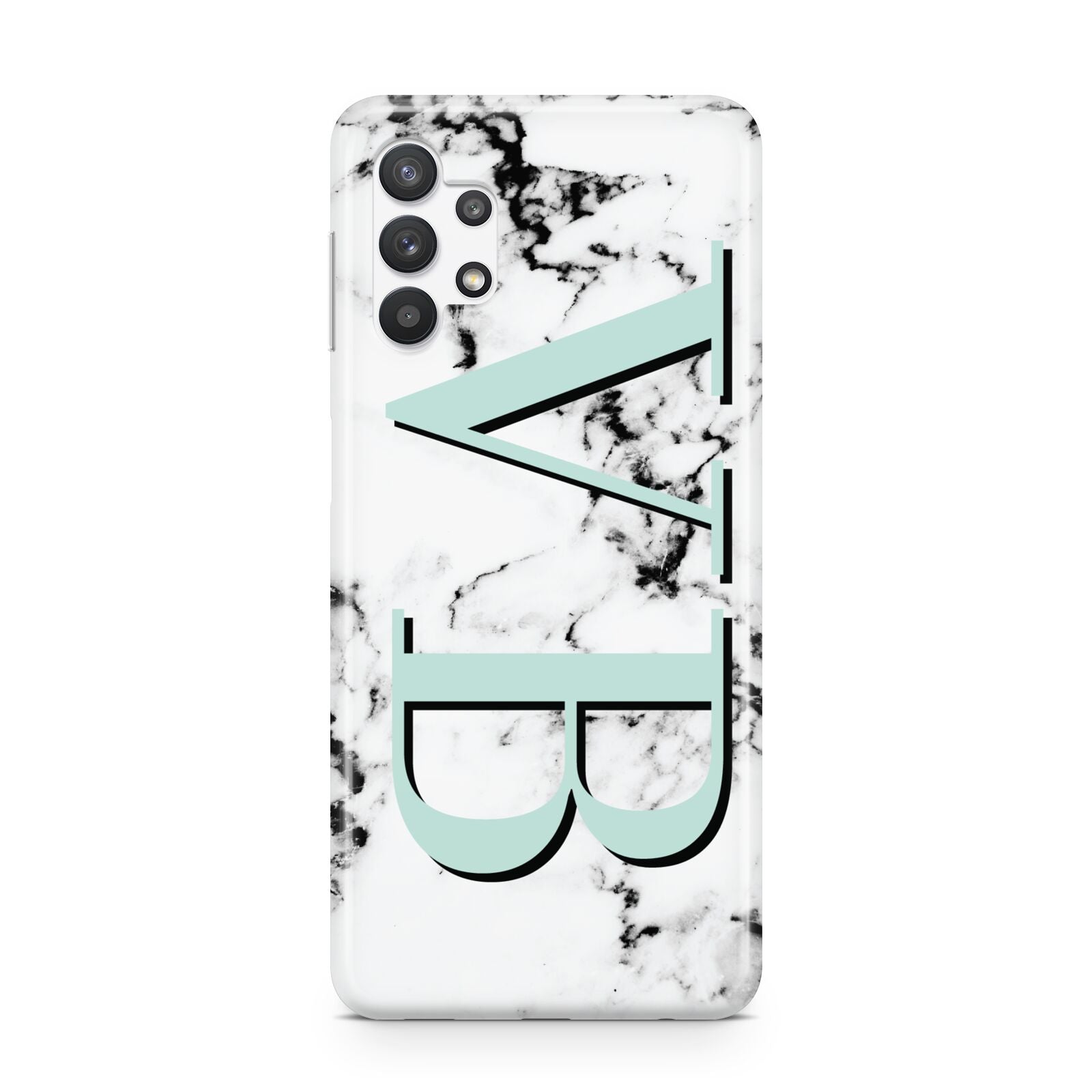 Personalised Mint Big Initials Marble Samsung A32 5G Case