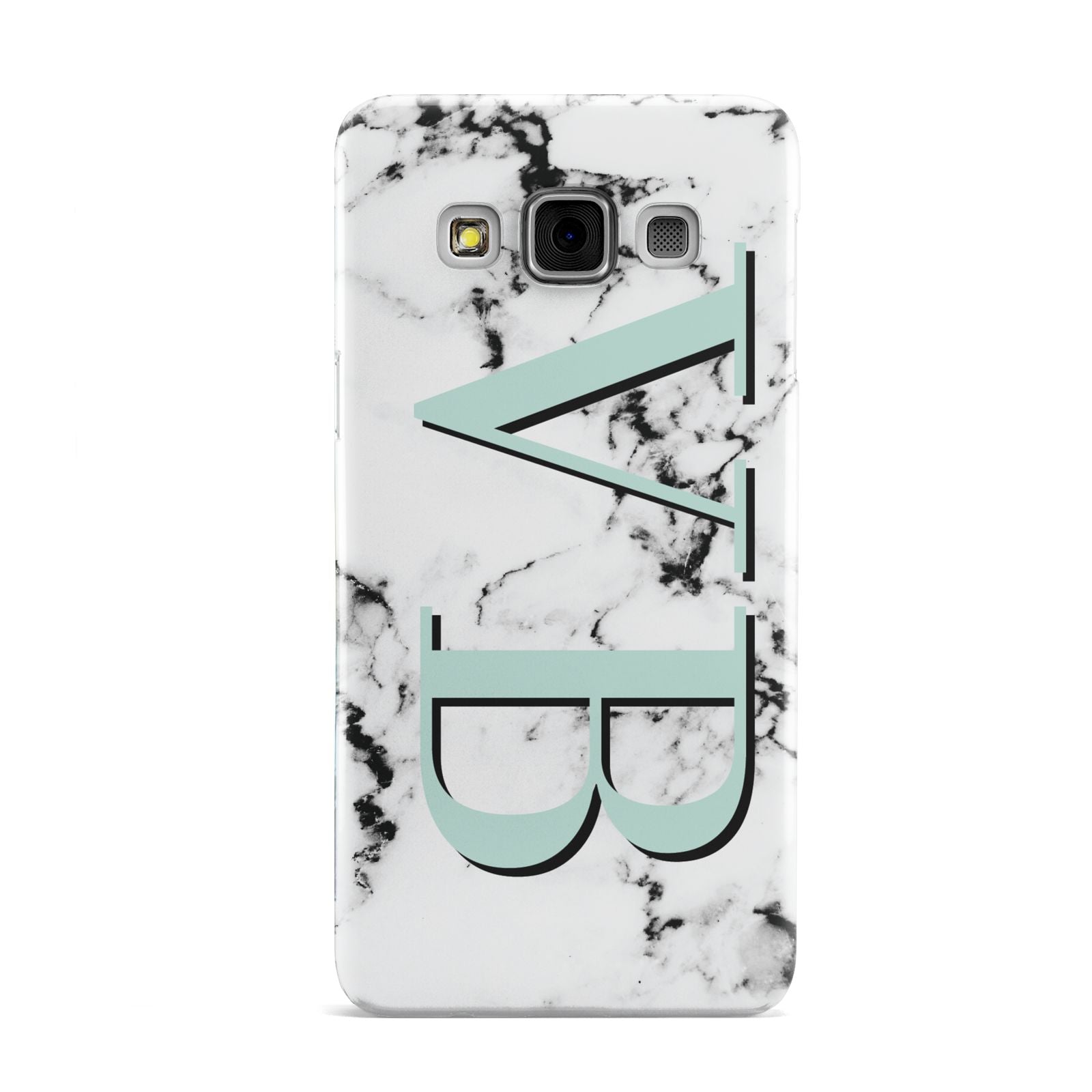 Personalised Mint Big Initials Marble Samsung Galaxy A3 Case