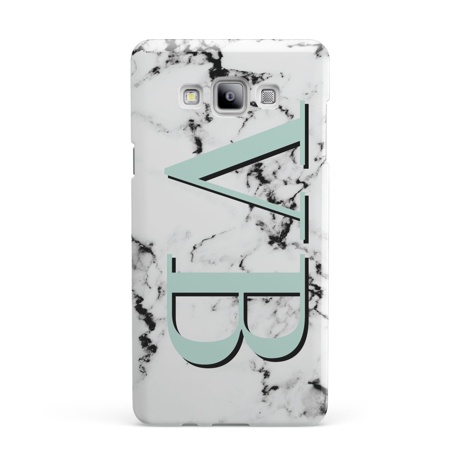 Personalised Mint Big Initials Marble Samsung Galaxy A7 2015 Case