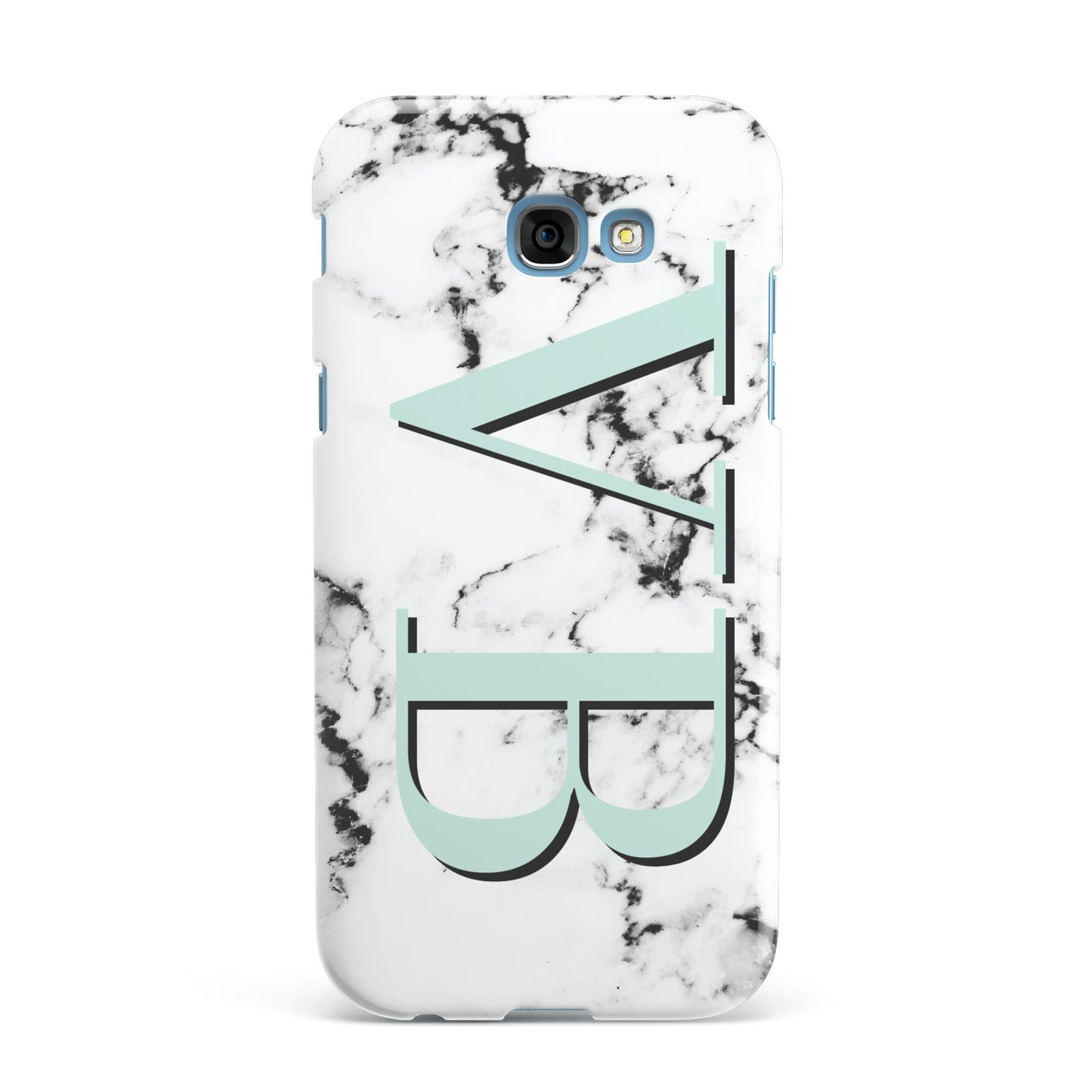 Personalised Mint Big Initials Marble Samsung Galaxy A7 2017 Case