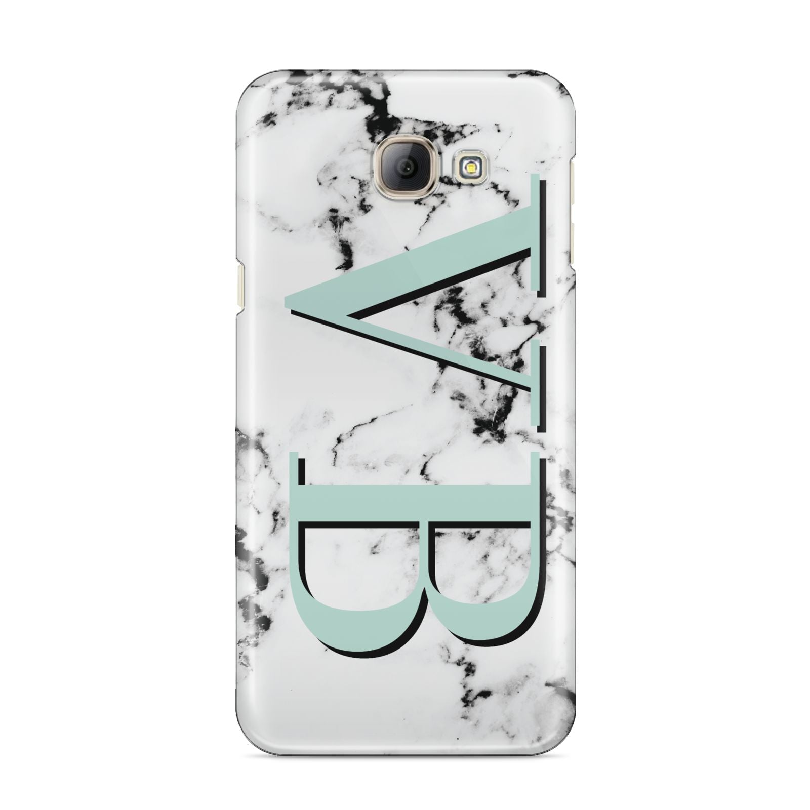 Personalised Mint Big Initials Marble Samsung Galaxy A8 2016 Case