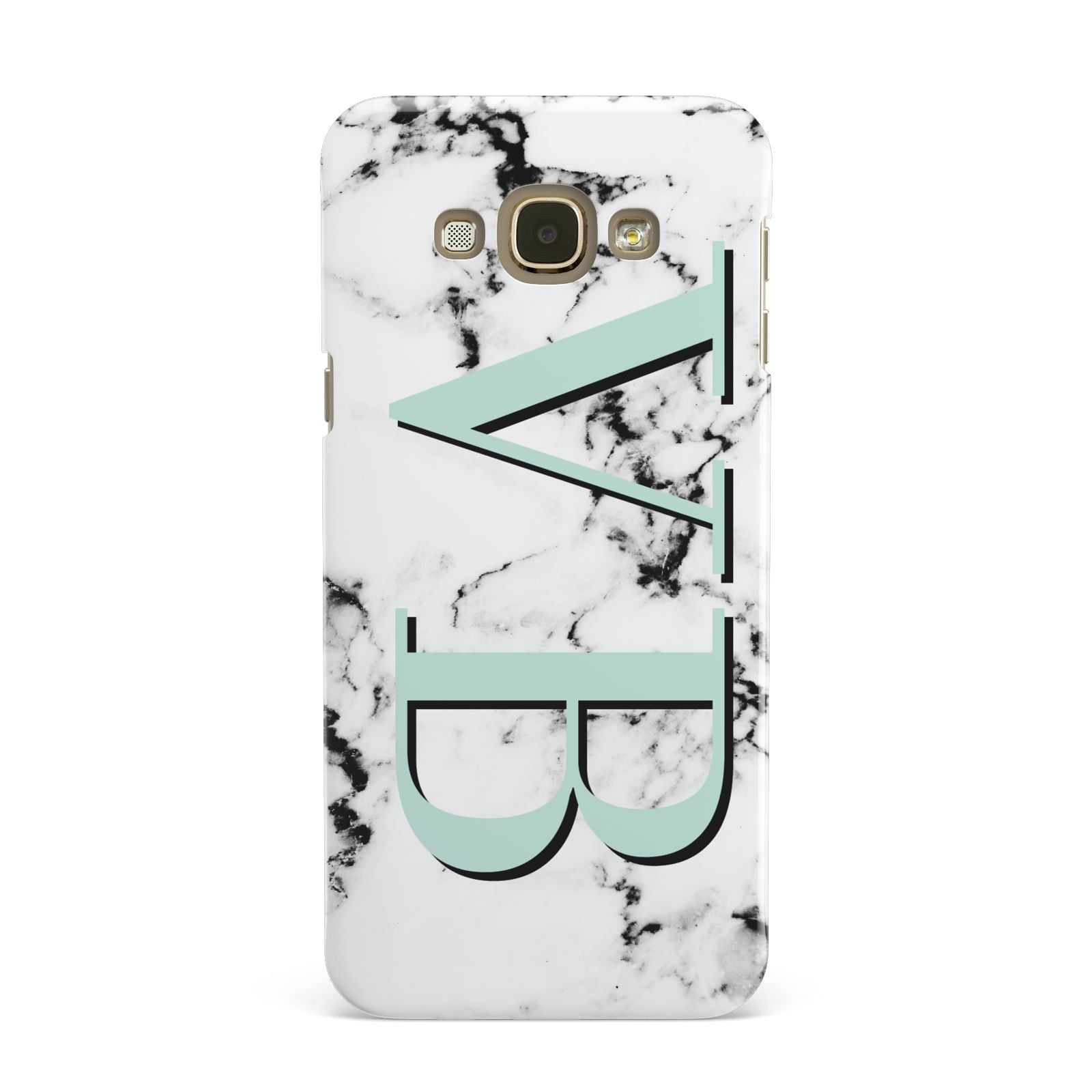 Personalised Mint Big Initials Marble Samsung Galaxy A8 Case