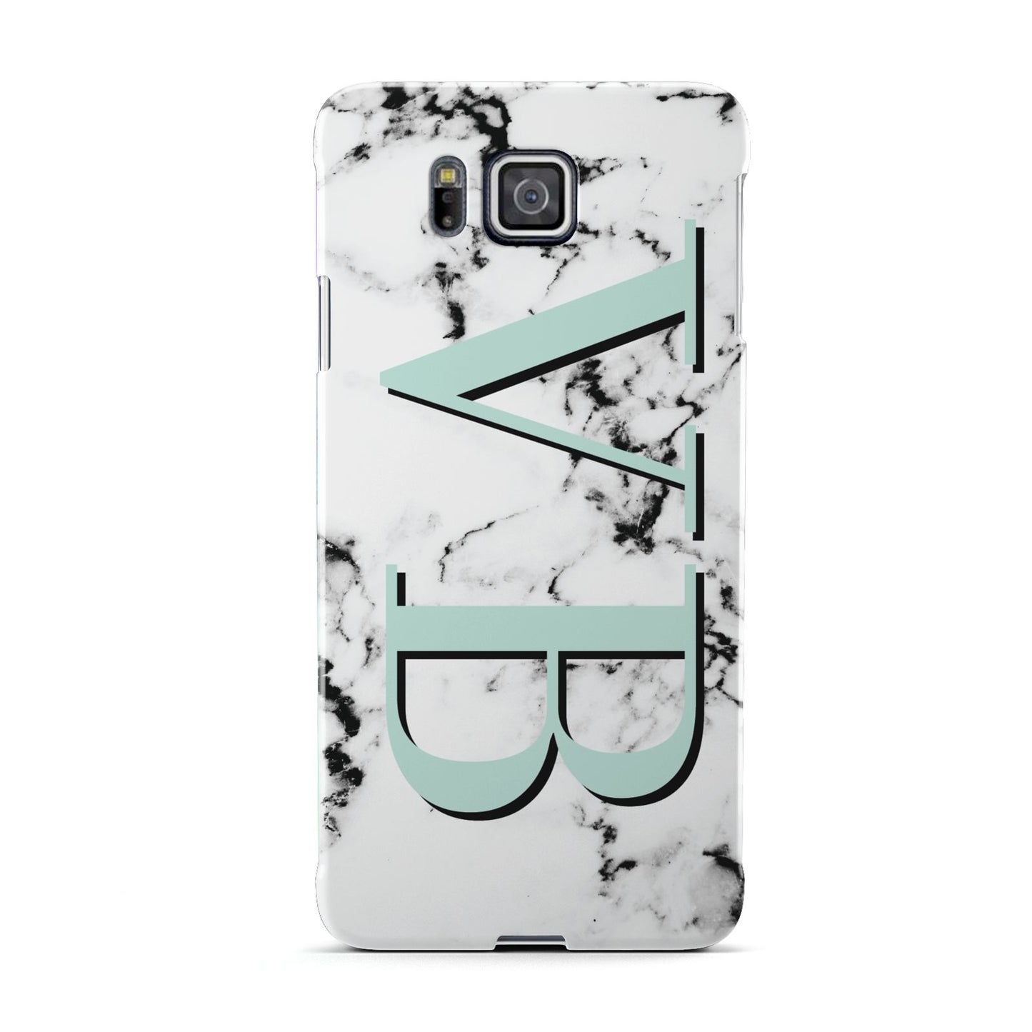 Personalised Mint Big Initials Marble Samsung Galaxy Alpha Case