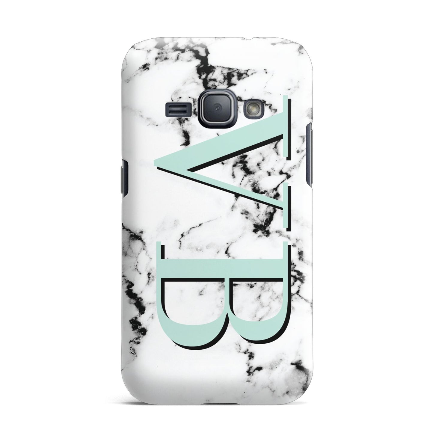 Personalised Mint Big Initials Marble Samsung Galaxy J1 2016 Case