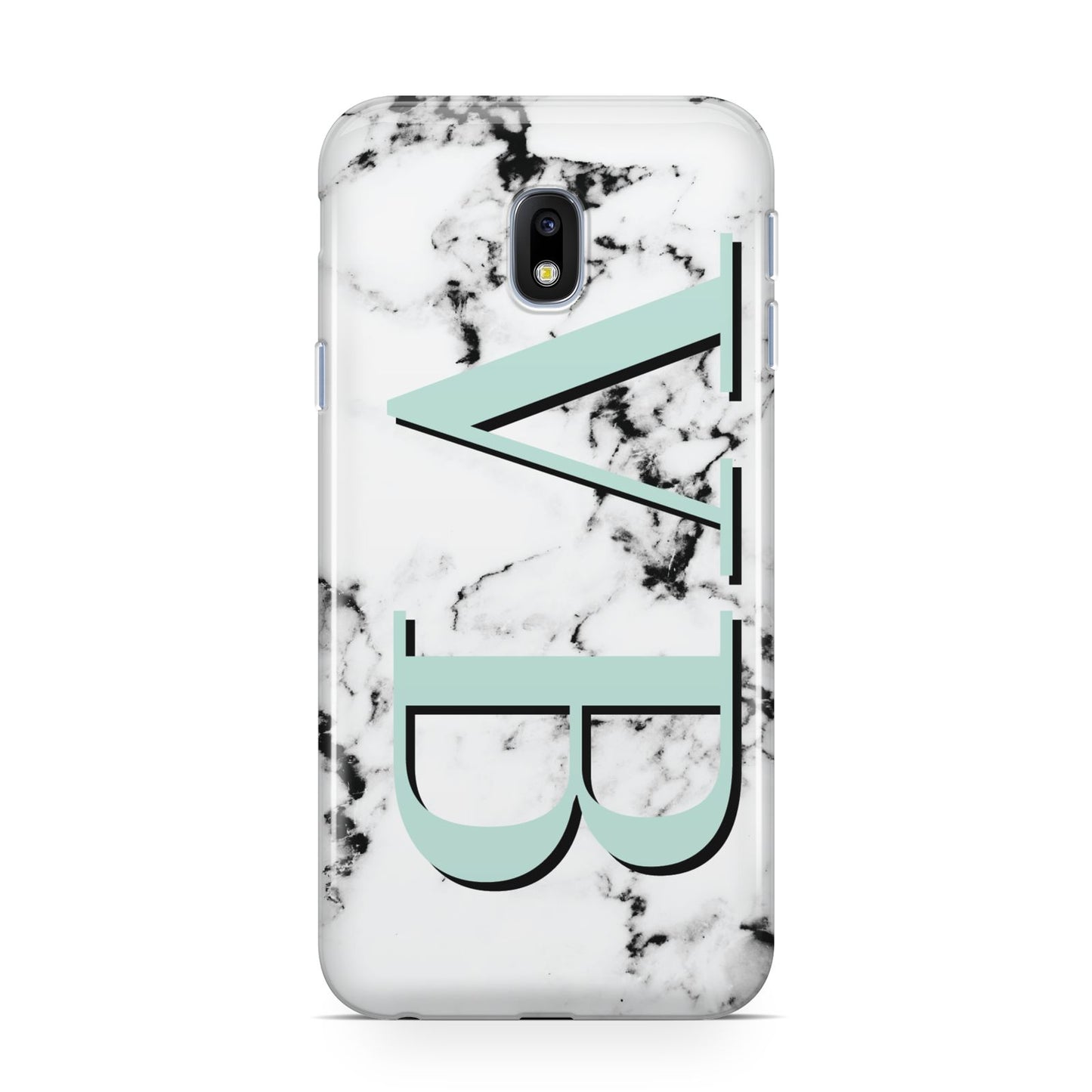 Personalised Mint Big Initials Marble Samsung Galaxy J3 2017 Case