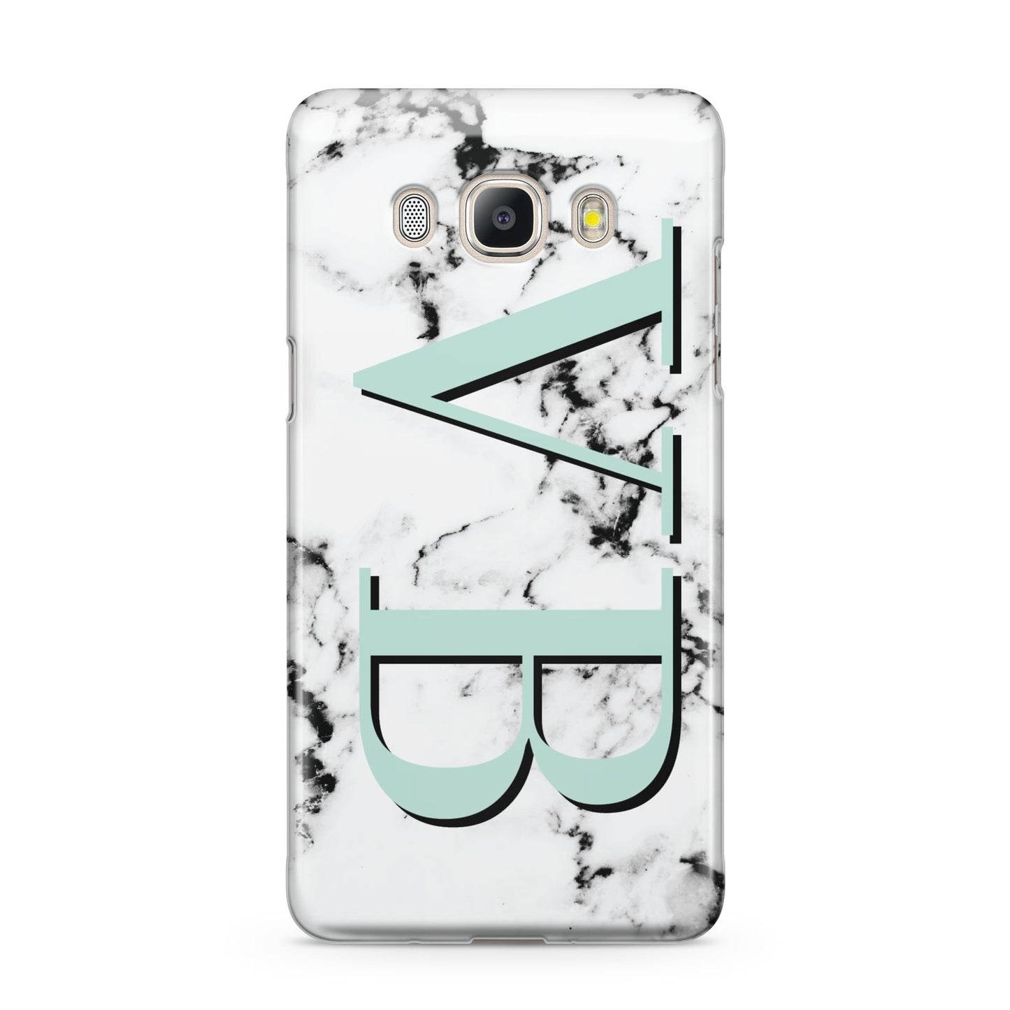 Personalised Mint Big Initials Marble Samsung Galaxy J5 2016 Case