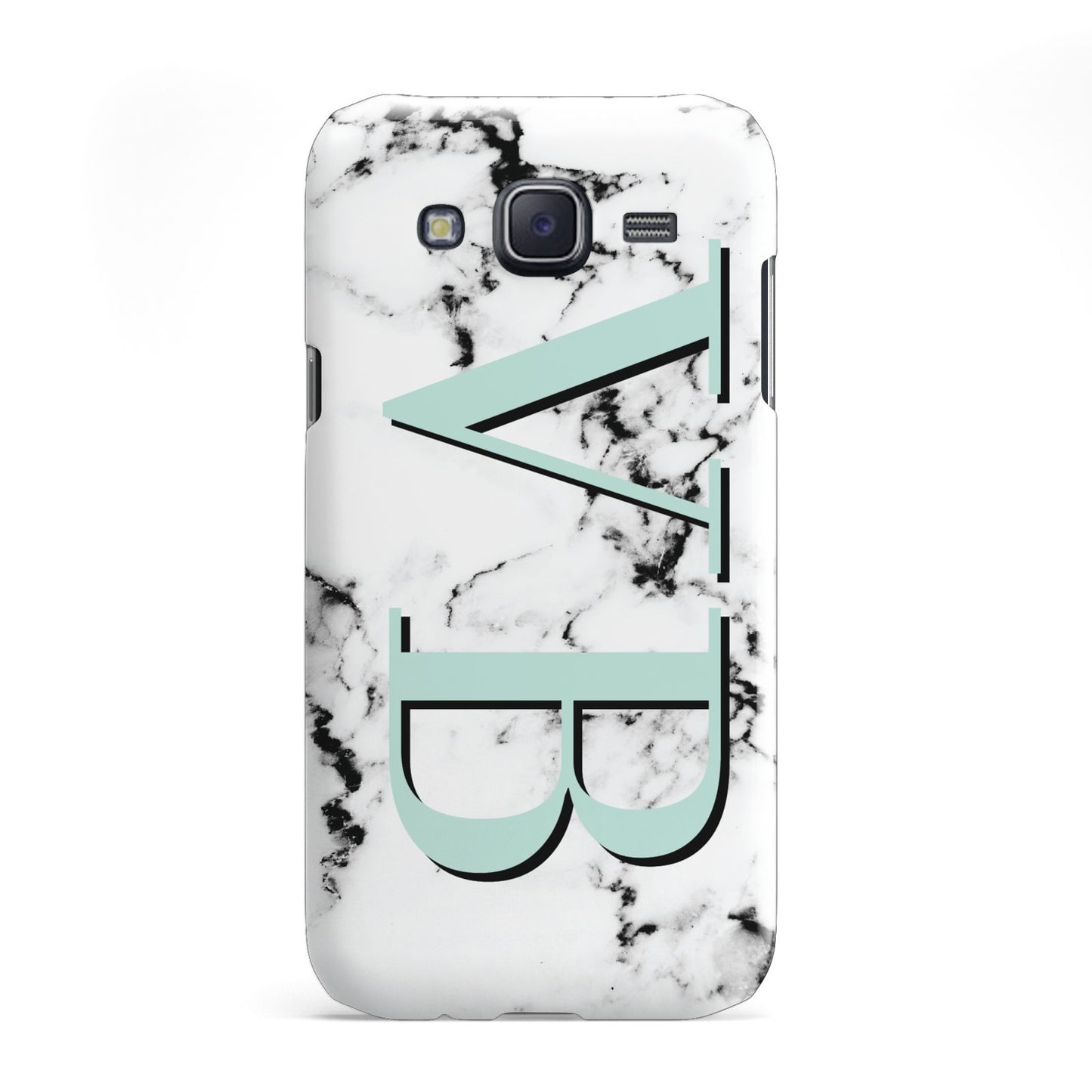 Personalised Mint Big Initials Marble Samsung Galaxy J5 Case