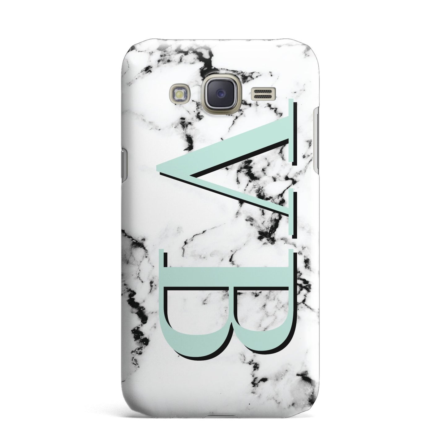 Personalised Mint Big Initials Marble Samsung Galaxy J7 Case