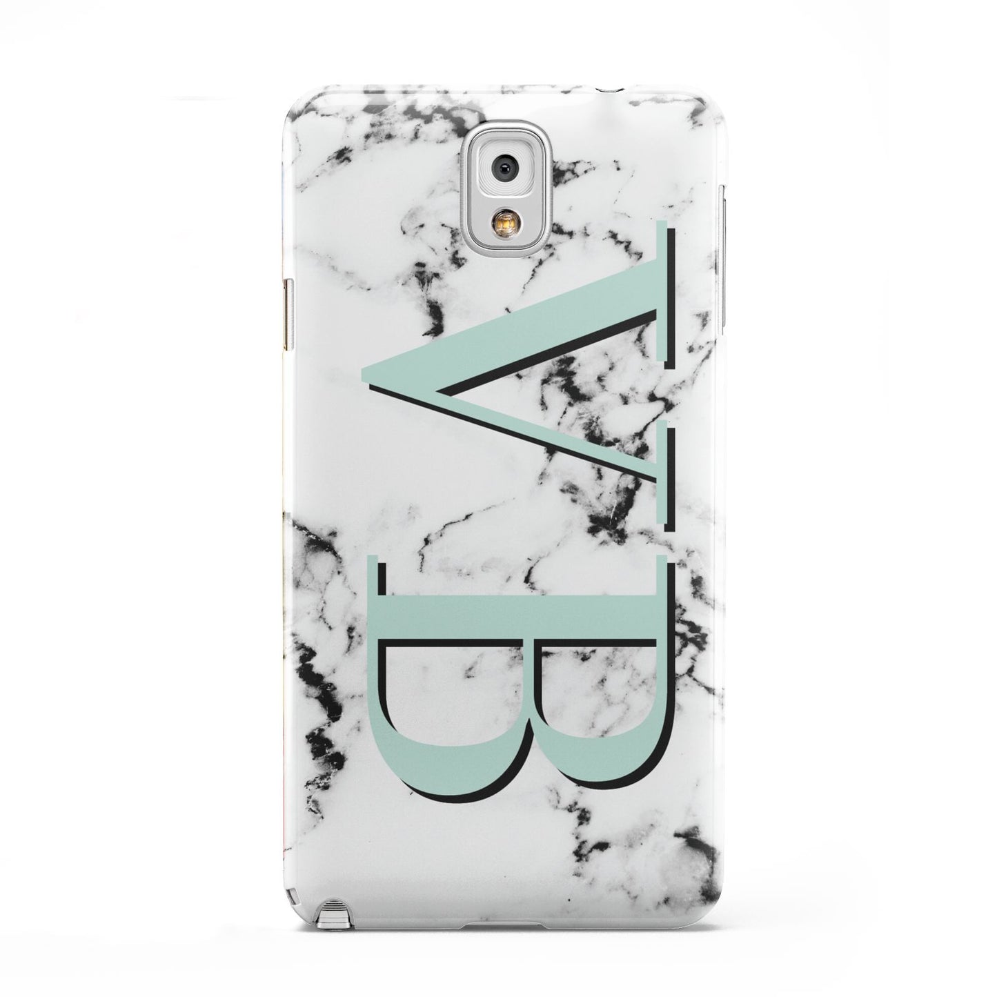 Personalised Mint Big Initials Marble Samsung Galaxy Note 3 Case