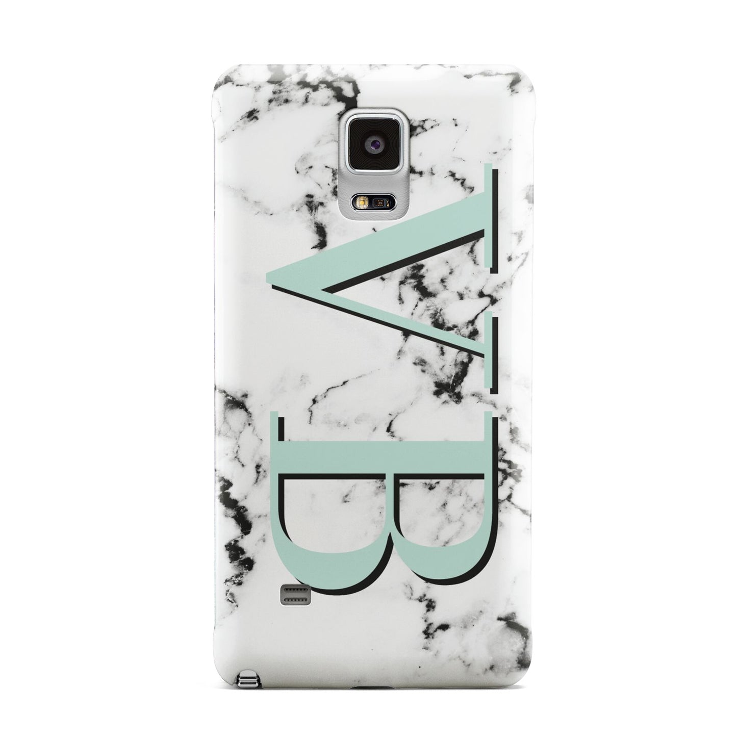 Personalised Mint Big Initials Marble Samsung Galaxy Note 4 Case