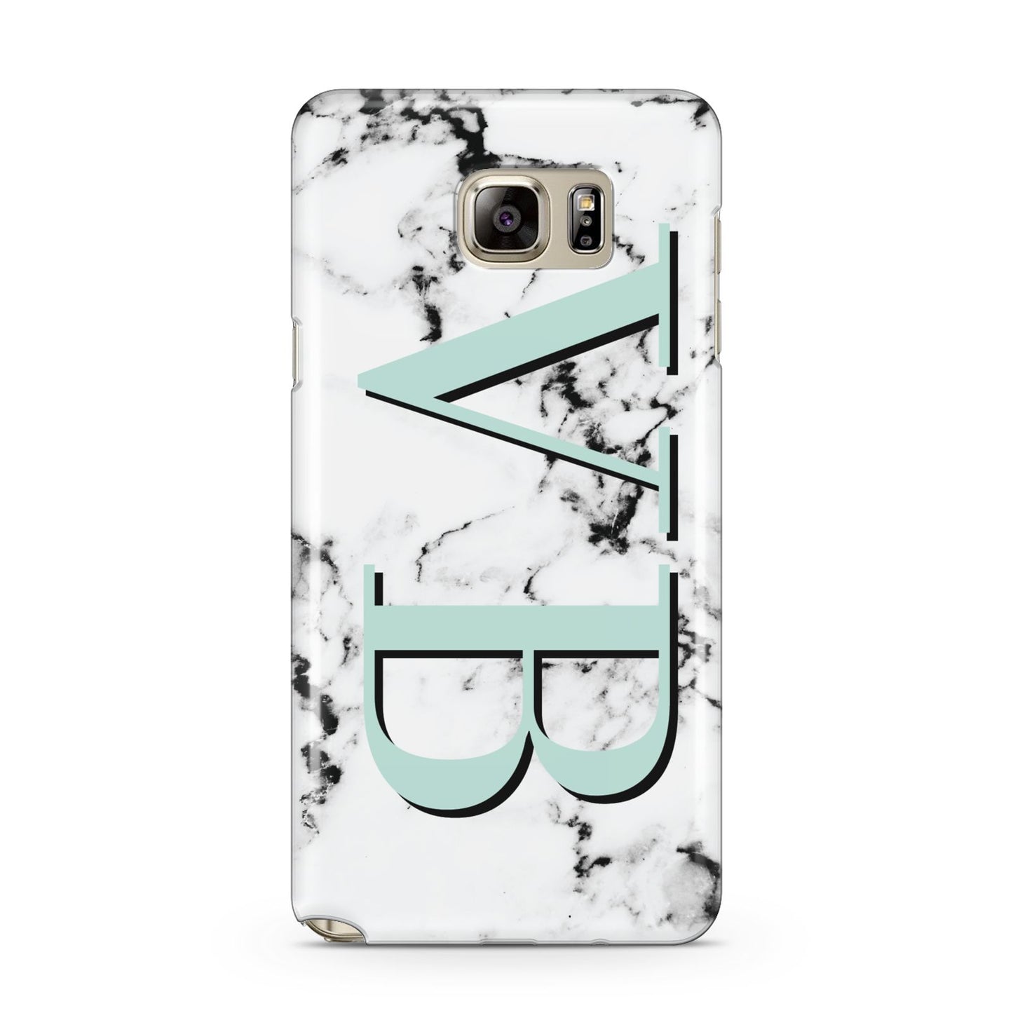 Personalised Mint Big Initials Marble Samsung Galaxy Note 5 Case