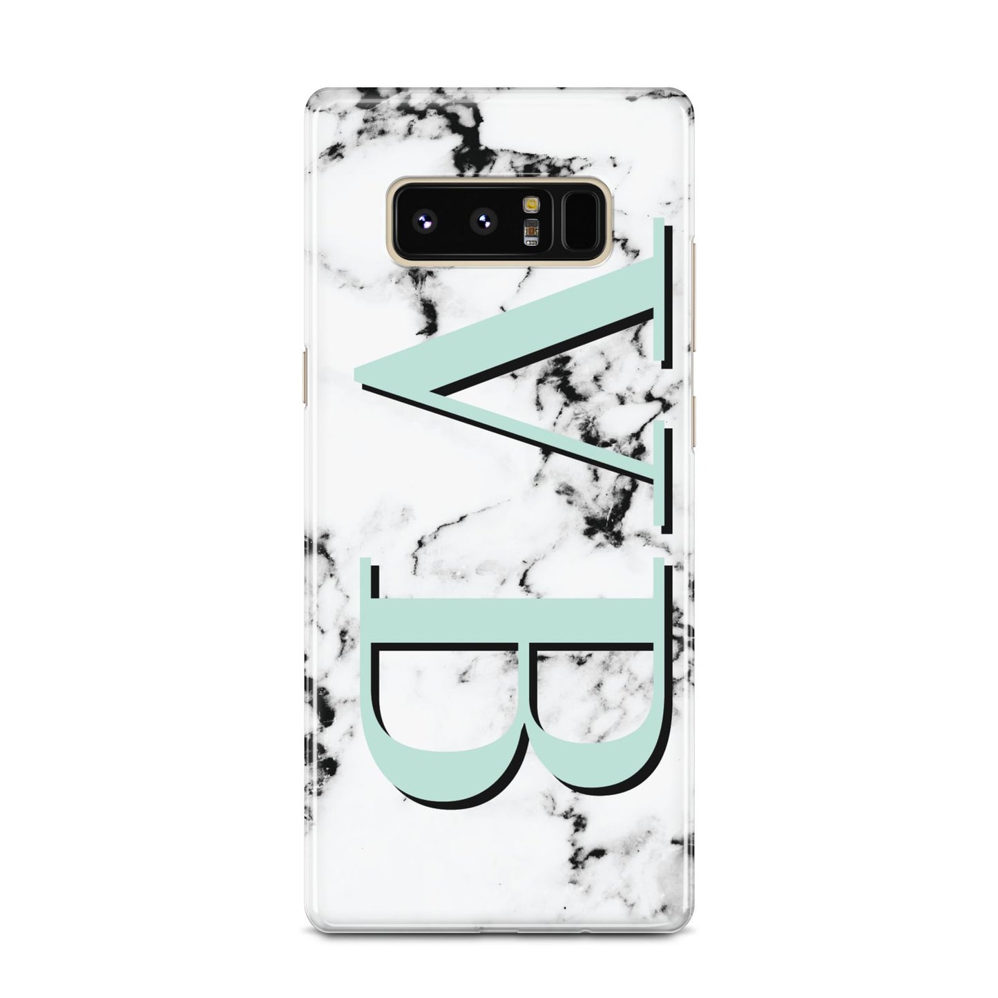 Personalised Mint Big Initials Marble Samsung Galaxy Note 8 Case