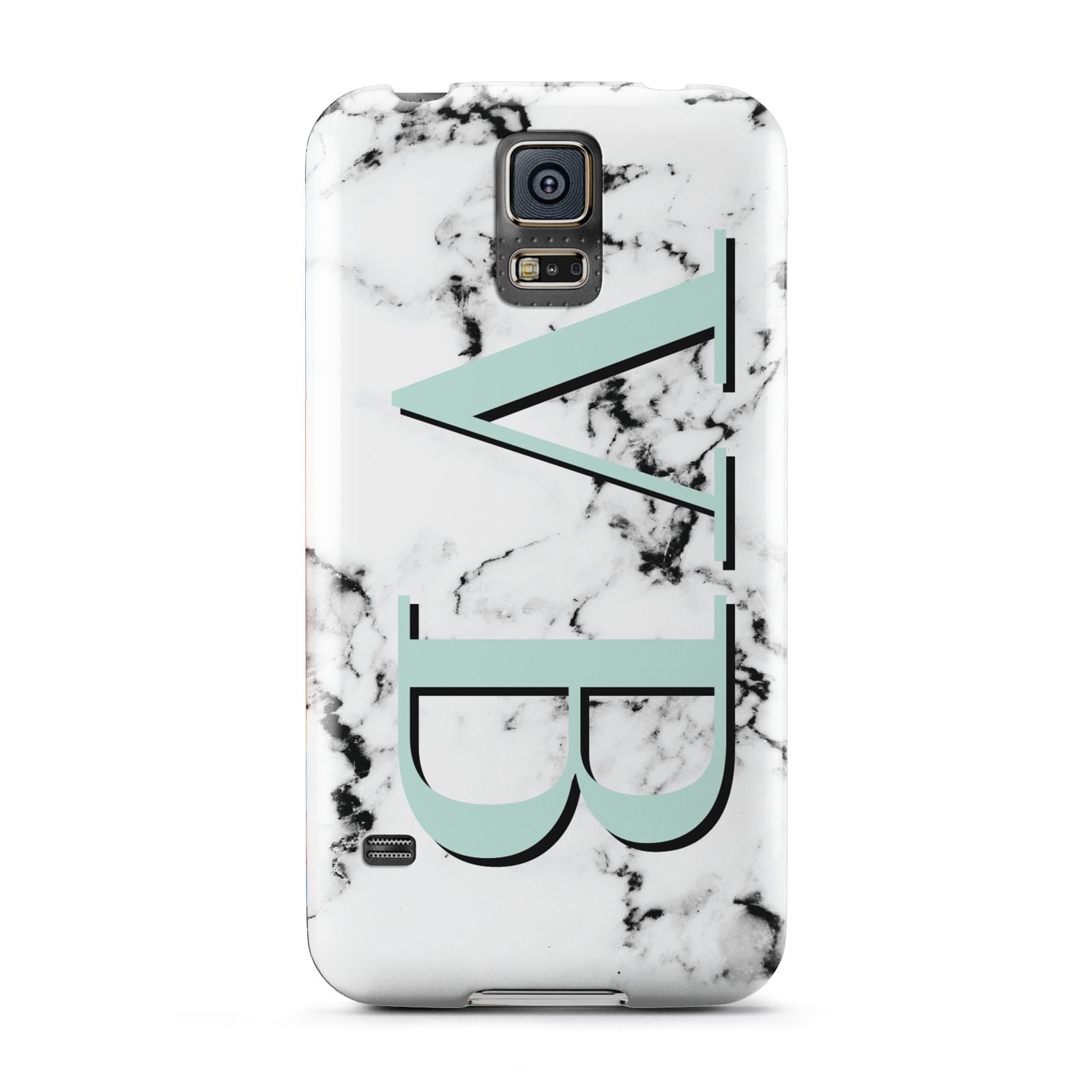 Personalised Mint Big Initials Marble Samsung Galaxy S5 Case