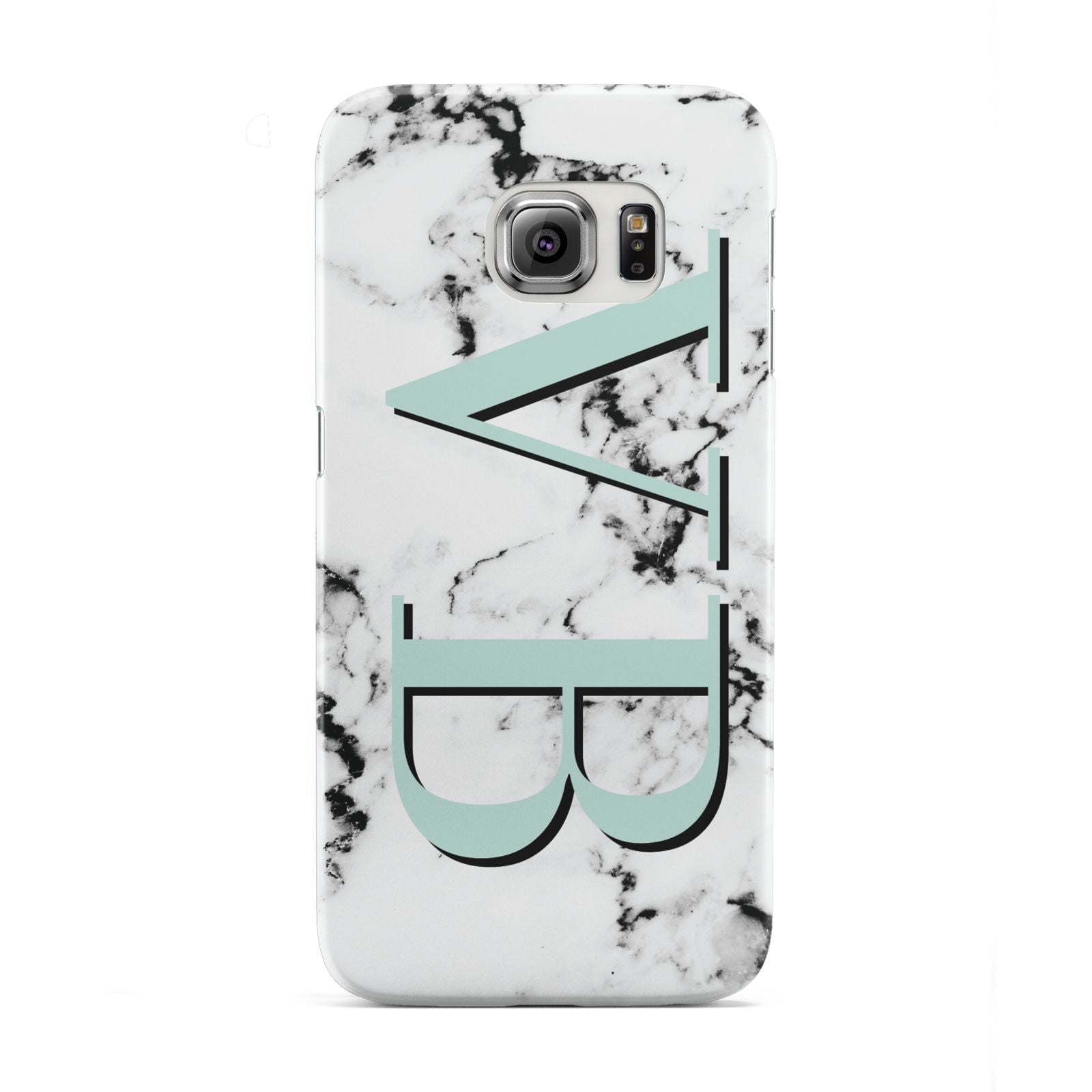 Personalised Mint Big Initials Marble Samsung Galaxy S6 Edge Case