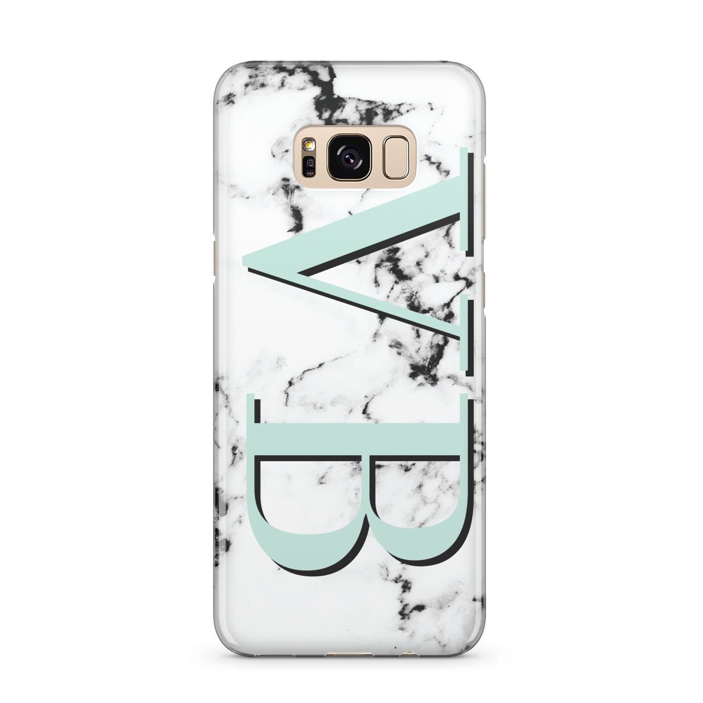 Personalised Mint Big Initials Marble Samsung Galaxy S8 Plus Case