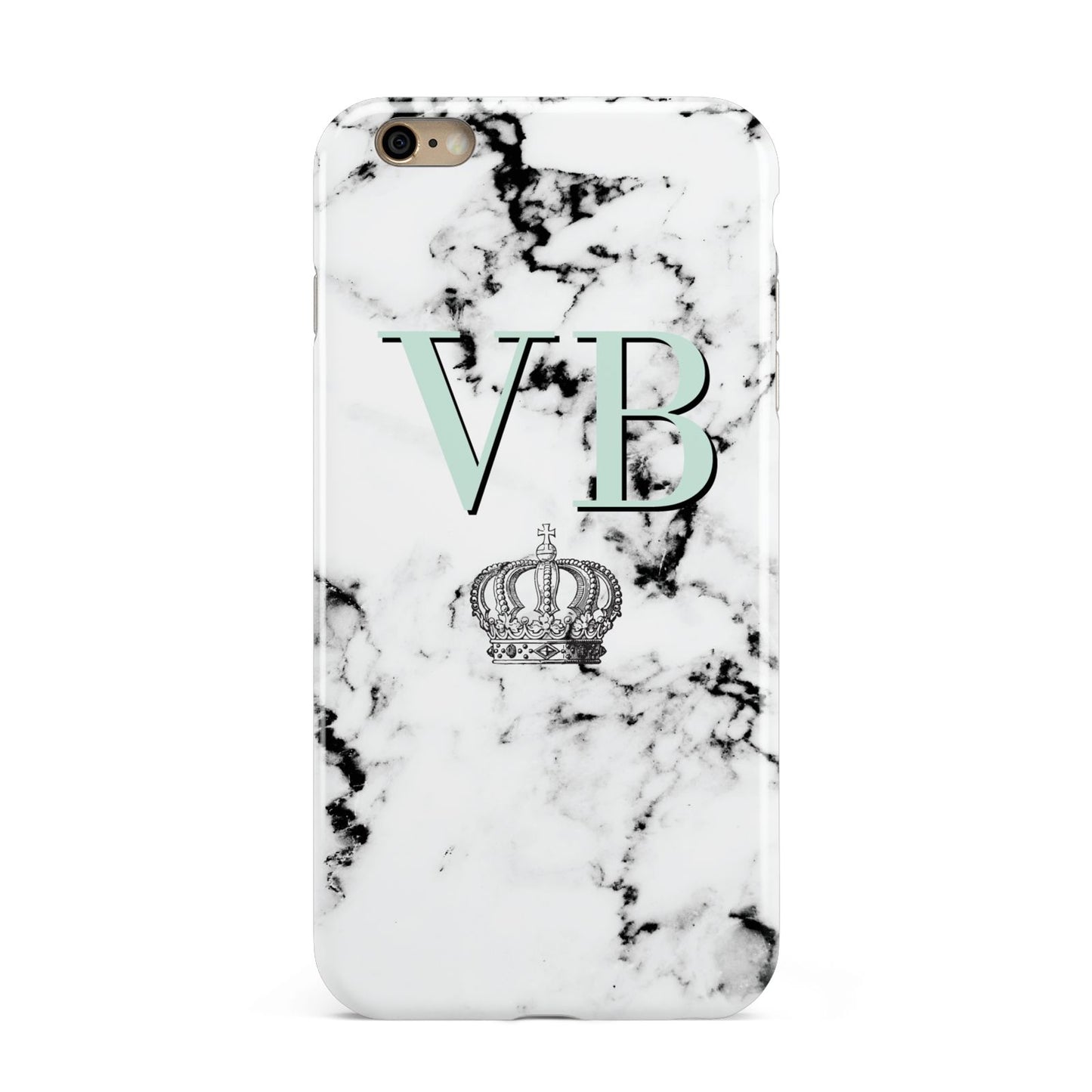 Personalised Mint Crown Initials Marble Apple iPhone 6 Plus 3D Tough Case