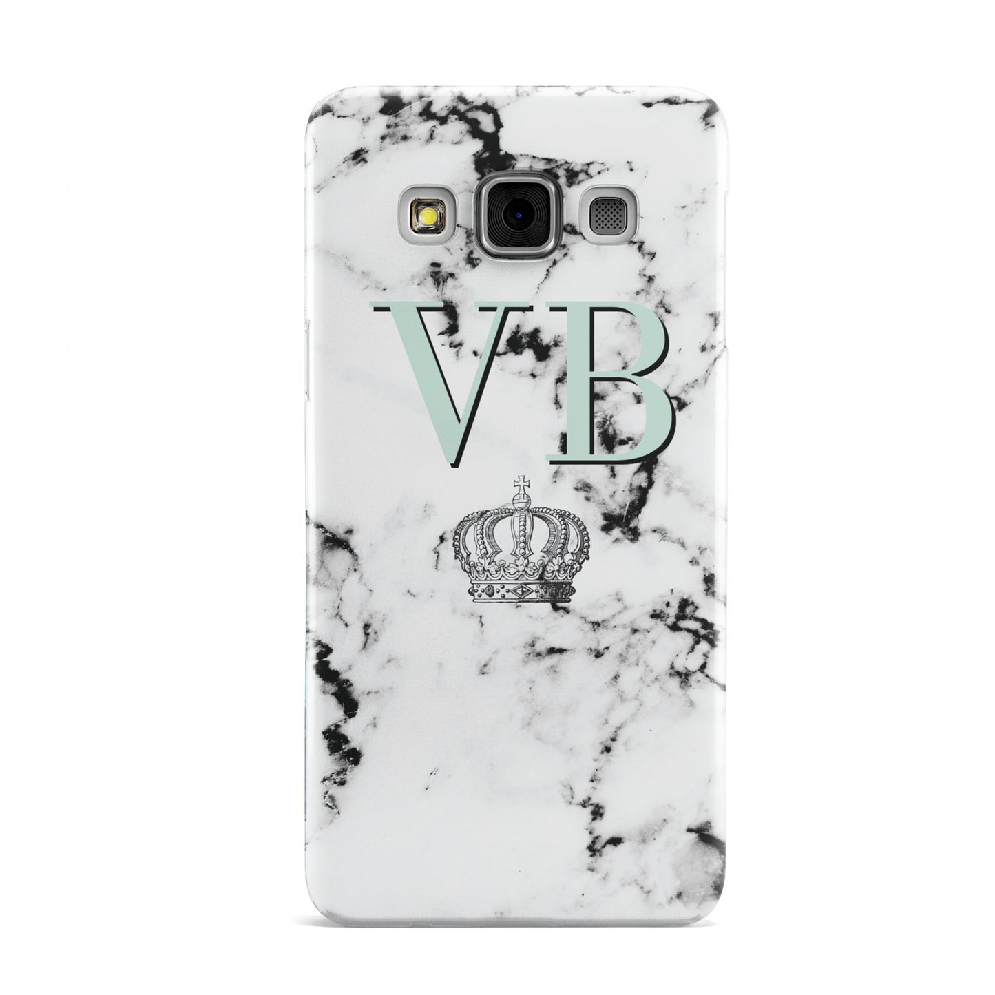 Personalised Mint Crown Initials Marble Samsung Galaxy A3 Case