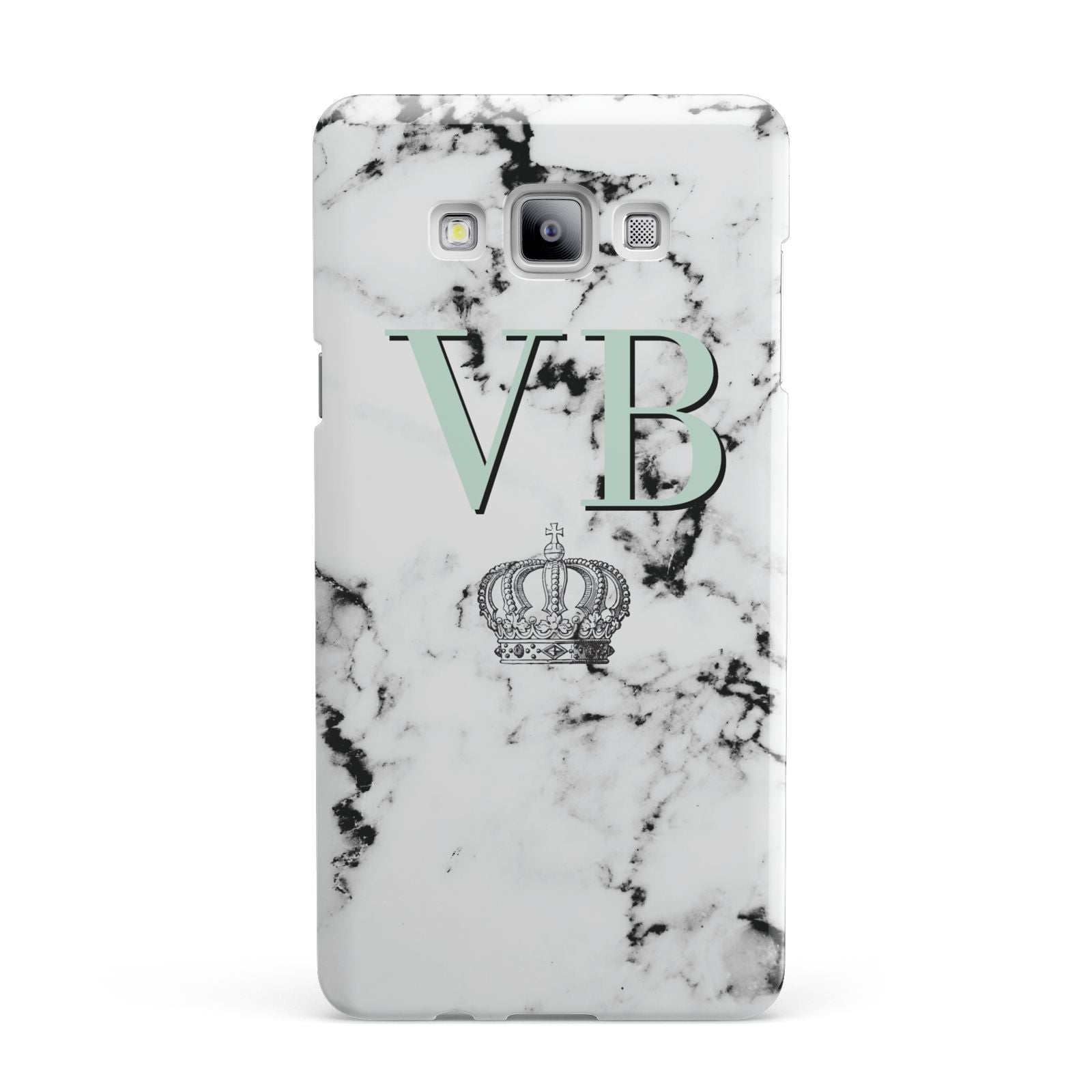 Personalised Mint Crown Initials Marble Samsung Galaxy A7 2015 Case