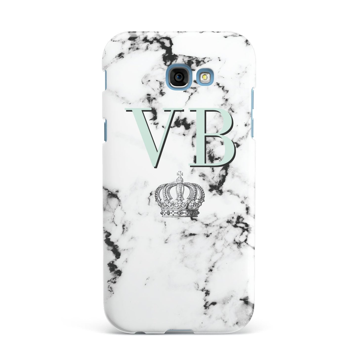 Personalised Mint Crown Initials Marble Samsung Galaxy A7 2017 Case