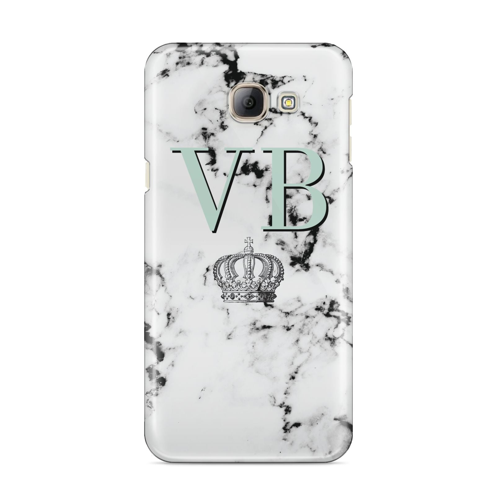 Personalised Mint Crown Initials Marble Samsung Galaxy A8 2016 Case