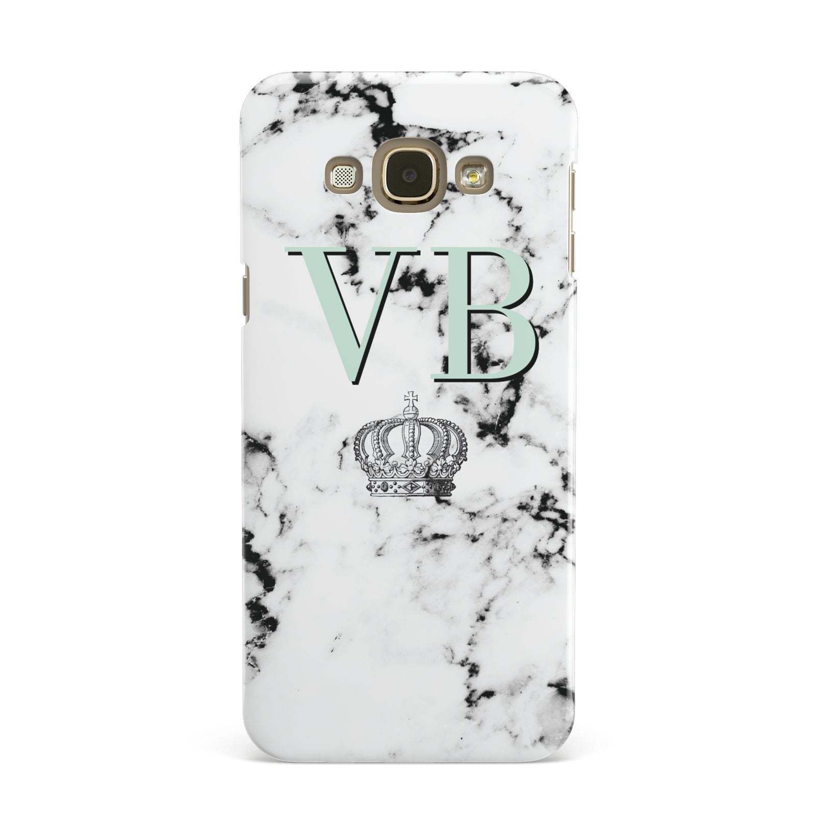 Personalised Mint Crown Initials Marble Samsung Galaxy A8 Case