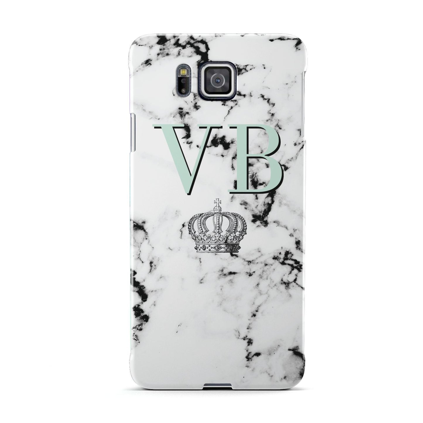 Personalised Mint Crown Initials Marble Samsung Galaxy Alpha Case