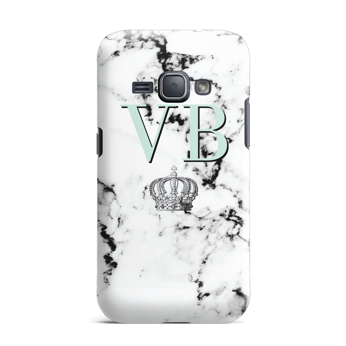 Personalised Mint Crown Initials Marble Samsung Galaxy J1 2016 Case