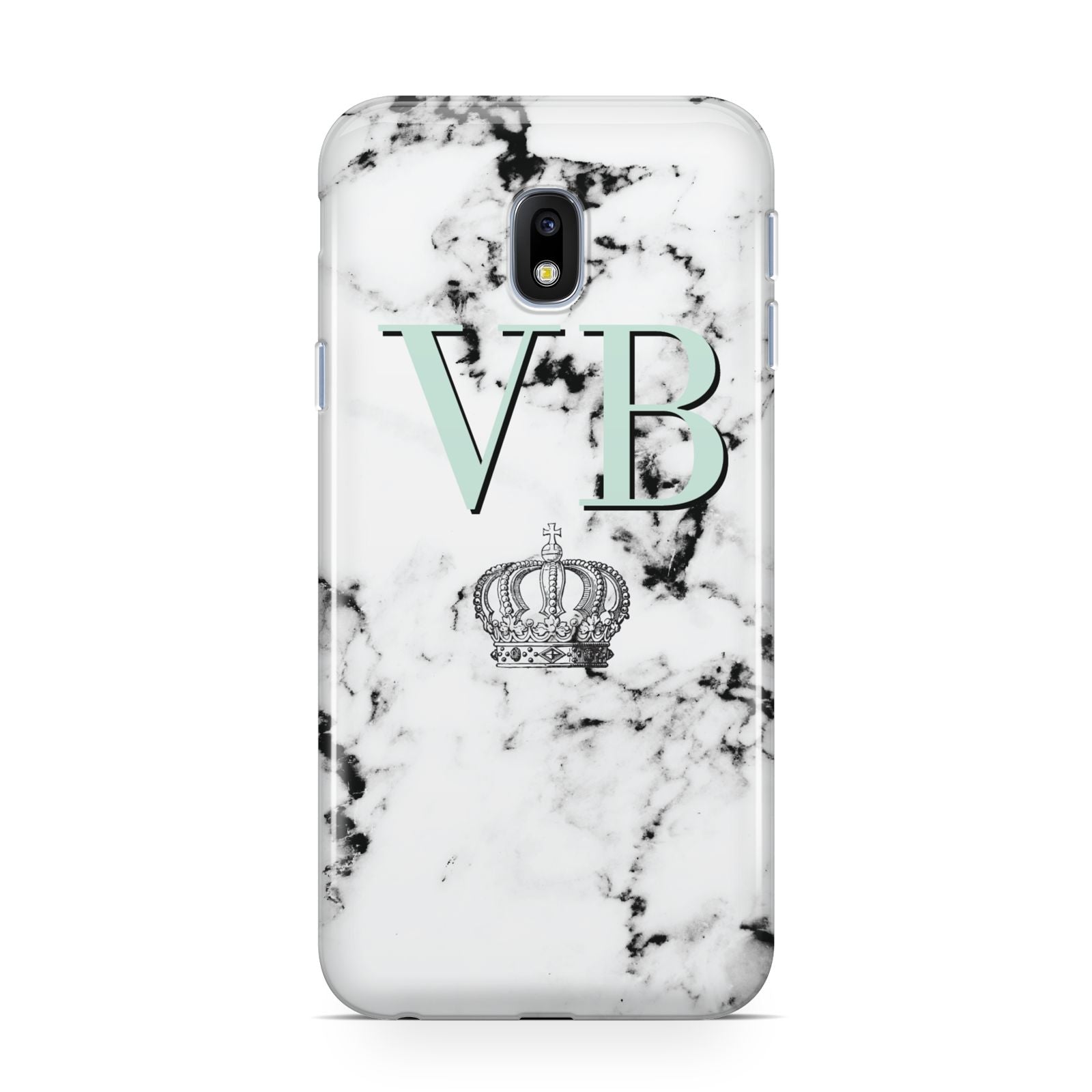 Personalised Mint Crown Initials Marble Samsung Galaxy J3 2017 Case