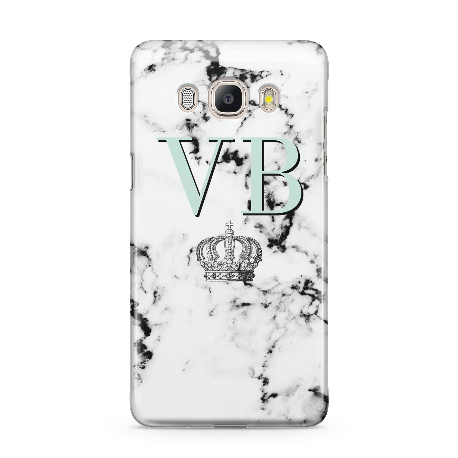 Personalised Mint Crown Initials Marble Samsung Galaxy J5 2016 Case