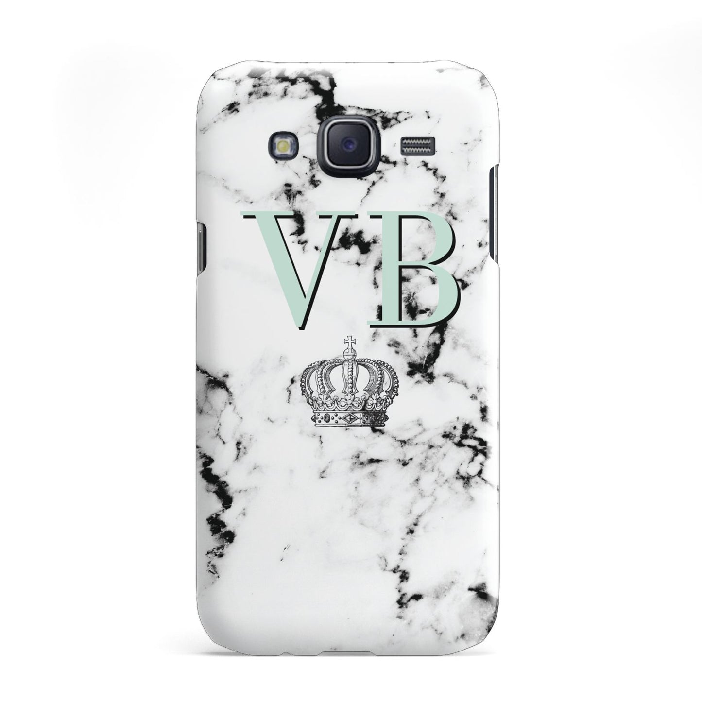 Personalised Mint Crown Initials Marble Samsung Galaxy J5 Case