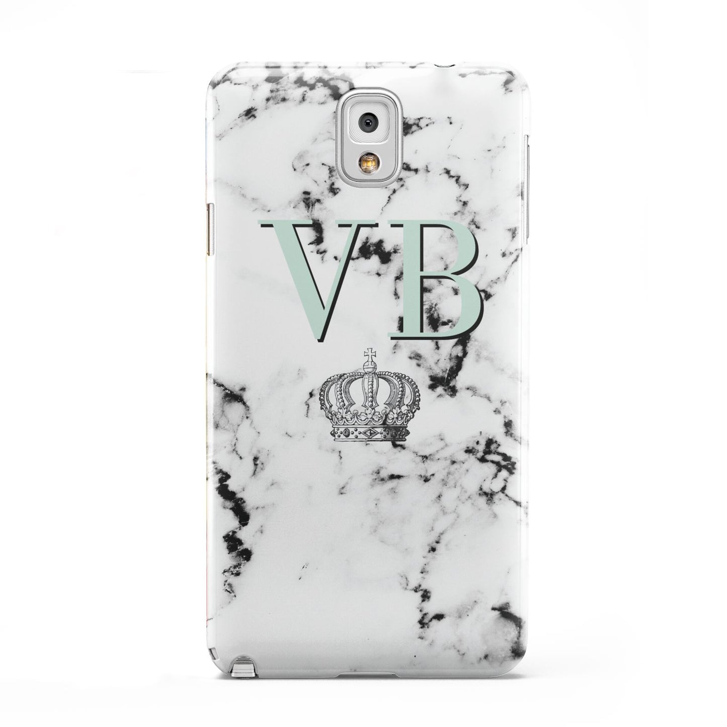 Personalised Mint Crown Initials Marble Samsung Galaxy Note 3 Case