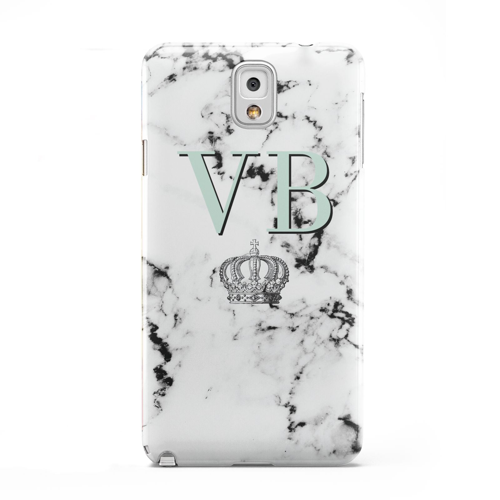 Personalised Mint Crown Initials Marble Samsung Galaxy Note 3 Case