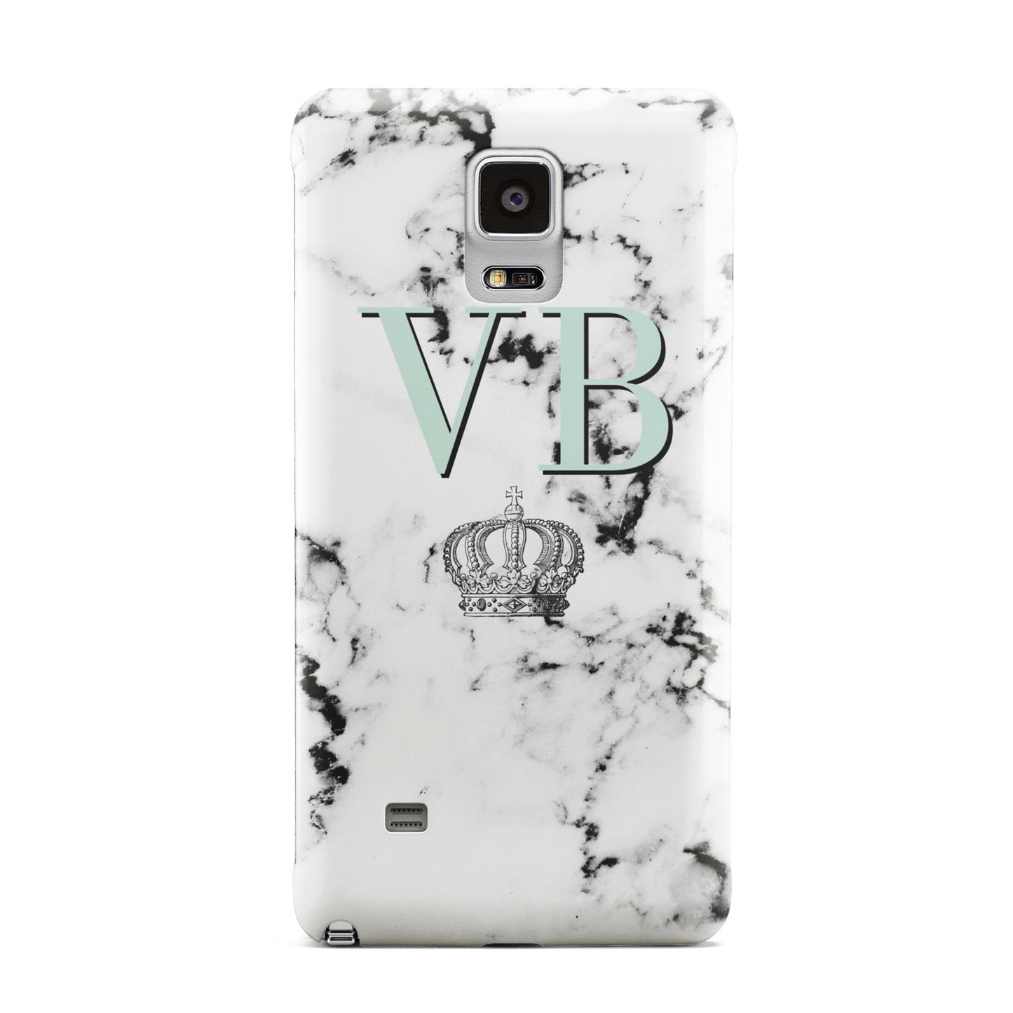 Personalised Mint Crown Initials Marble Samsung Galaxy Note 4 Case