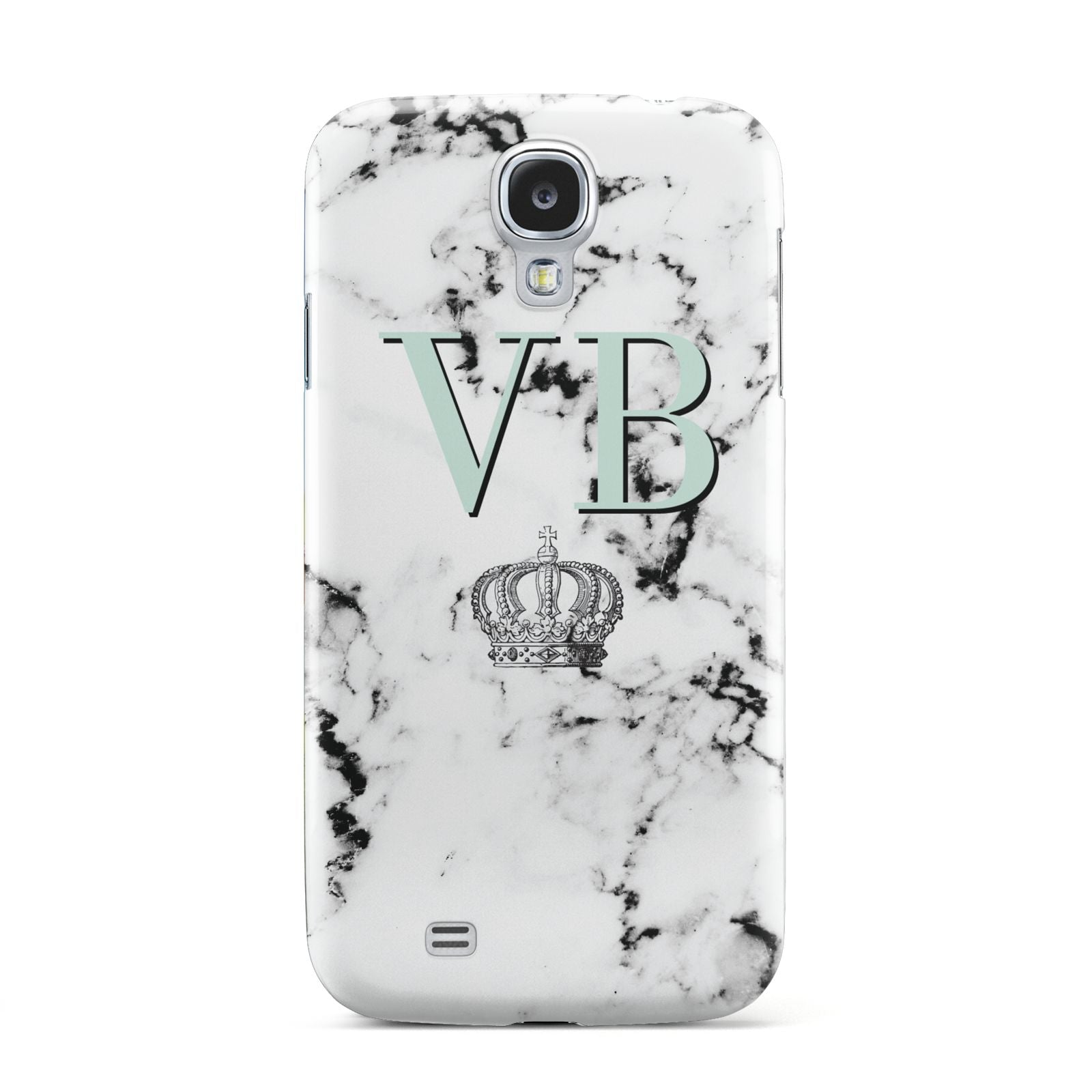 Personalised Mint Crown Initials Marble Samsung Galaxy S4 Case