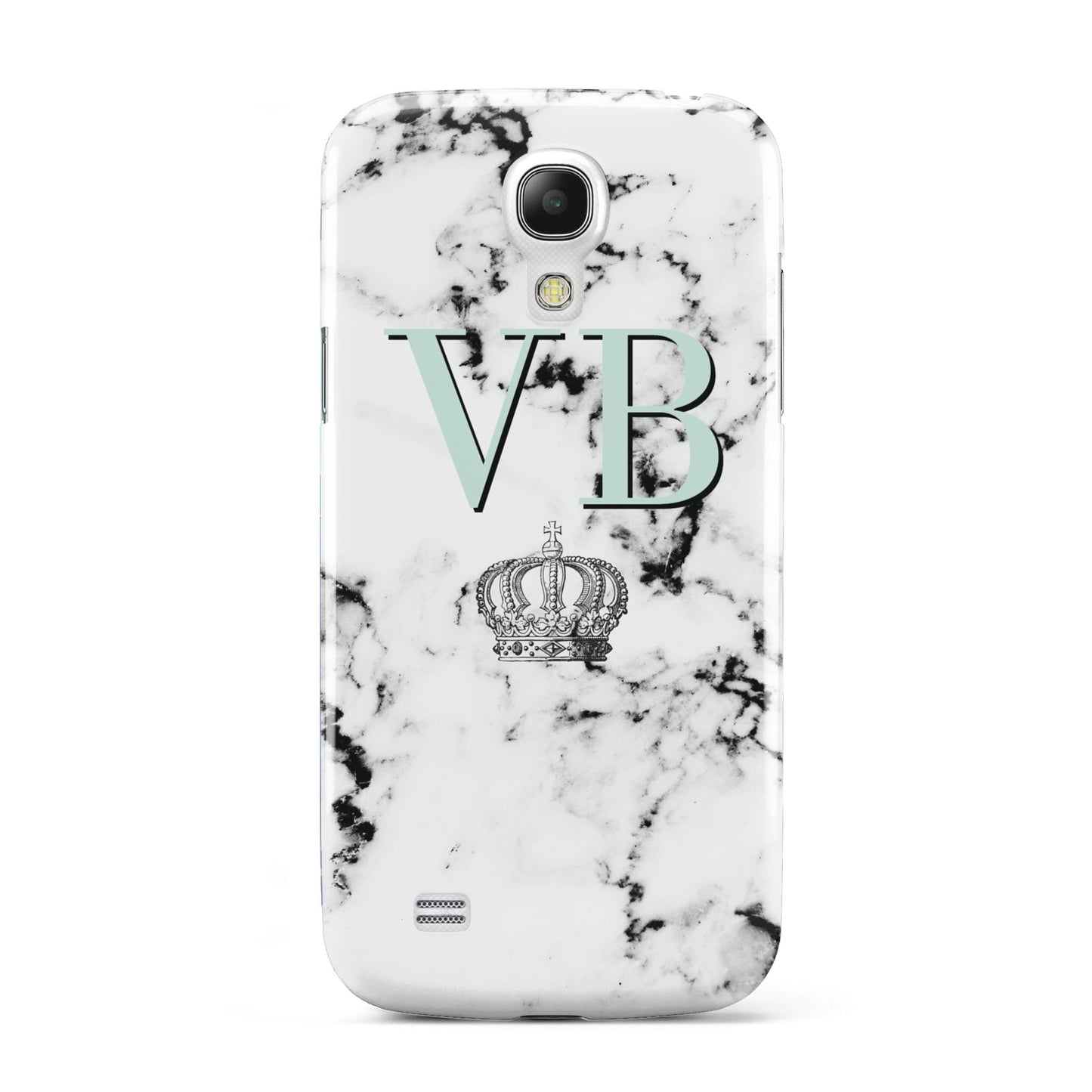 Personalised Mint Crown Initials Marble Samsung Galaxy S4 Mini Case