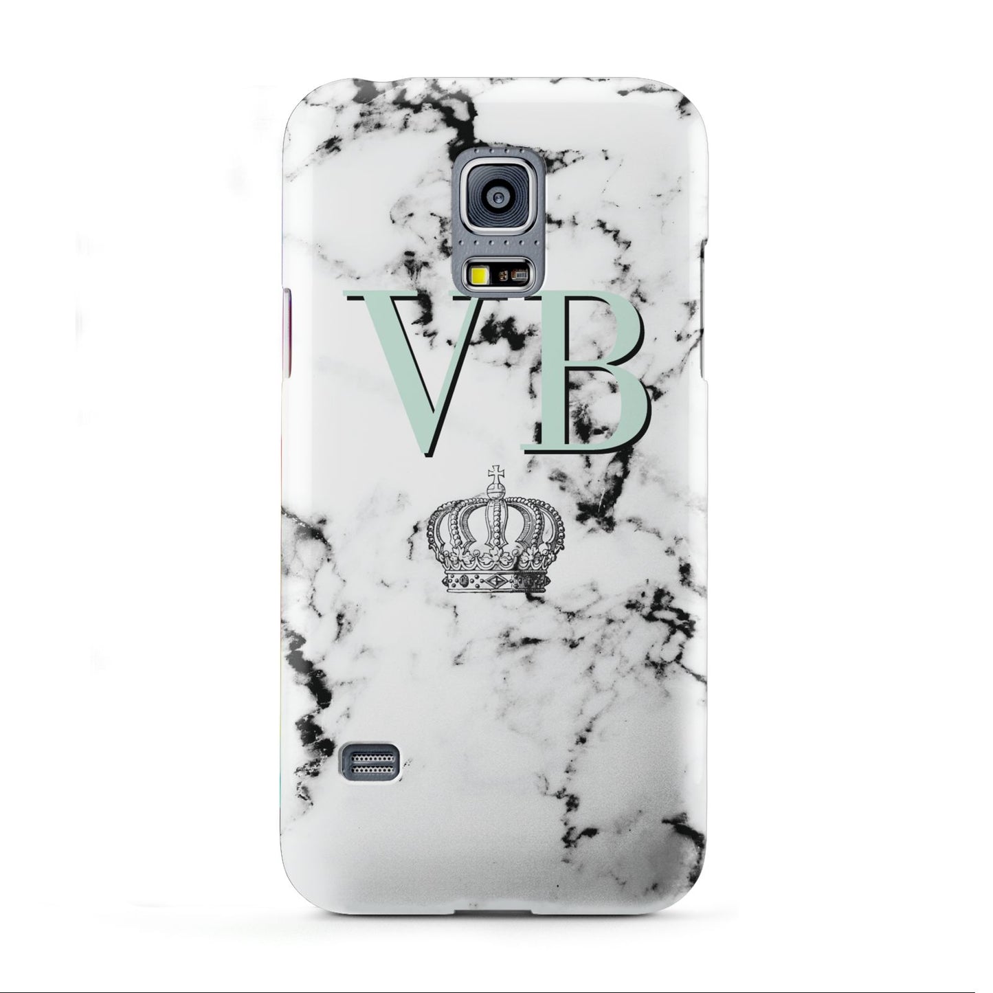 Personalised Mint Crown Initials Marble Samsung Galaxy S5 Mini Case