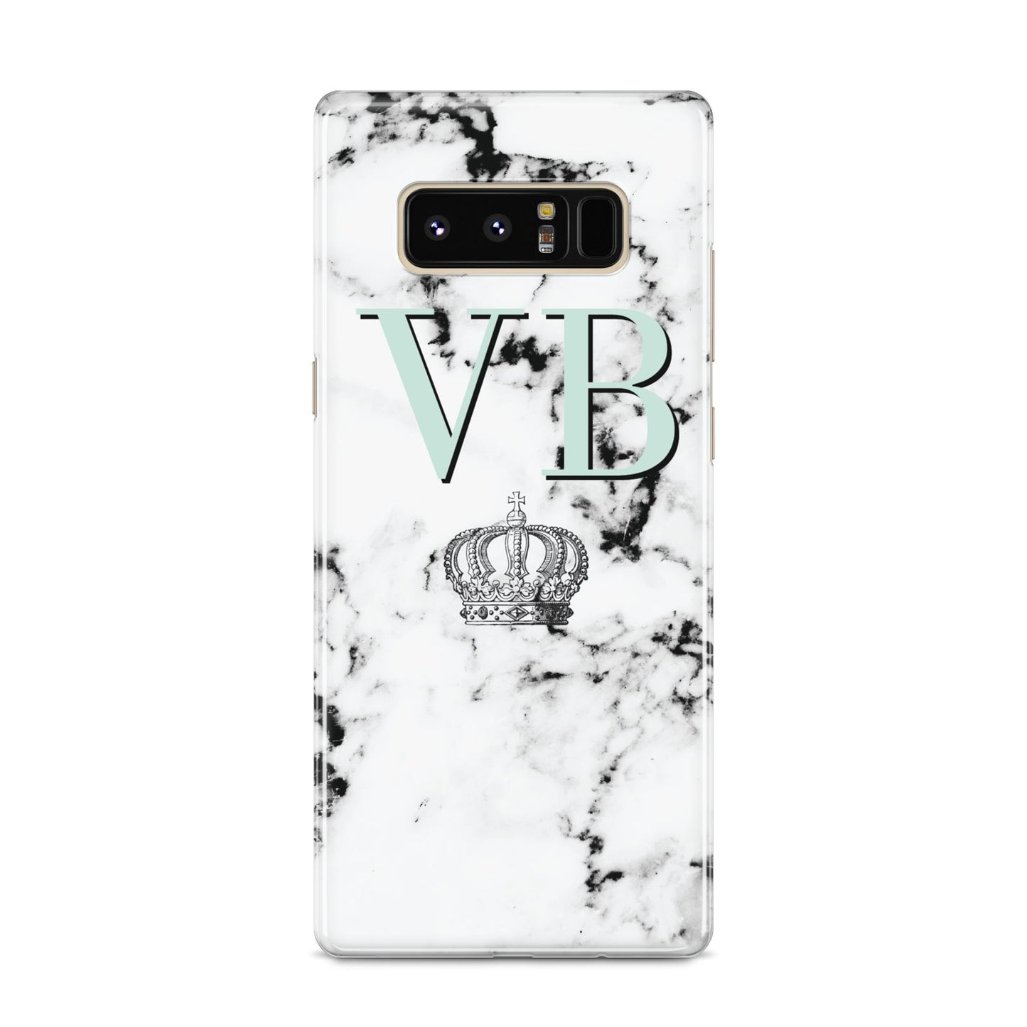 Personalised Mint Crown Initials Marble Samsung Galaxy S8 Case