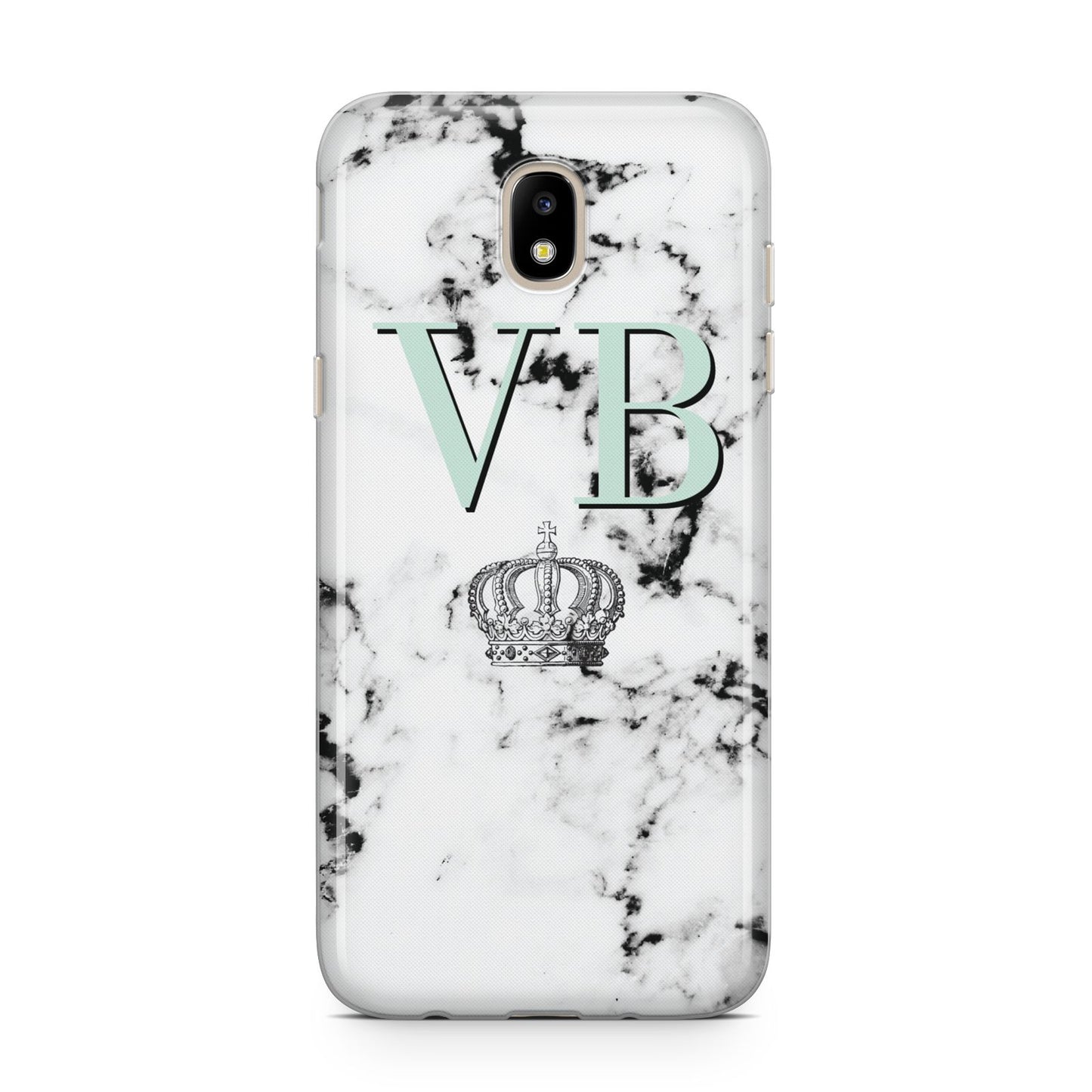 Personalised Mint Crown Initials Marble Samsung J5 2017 Case