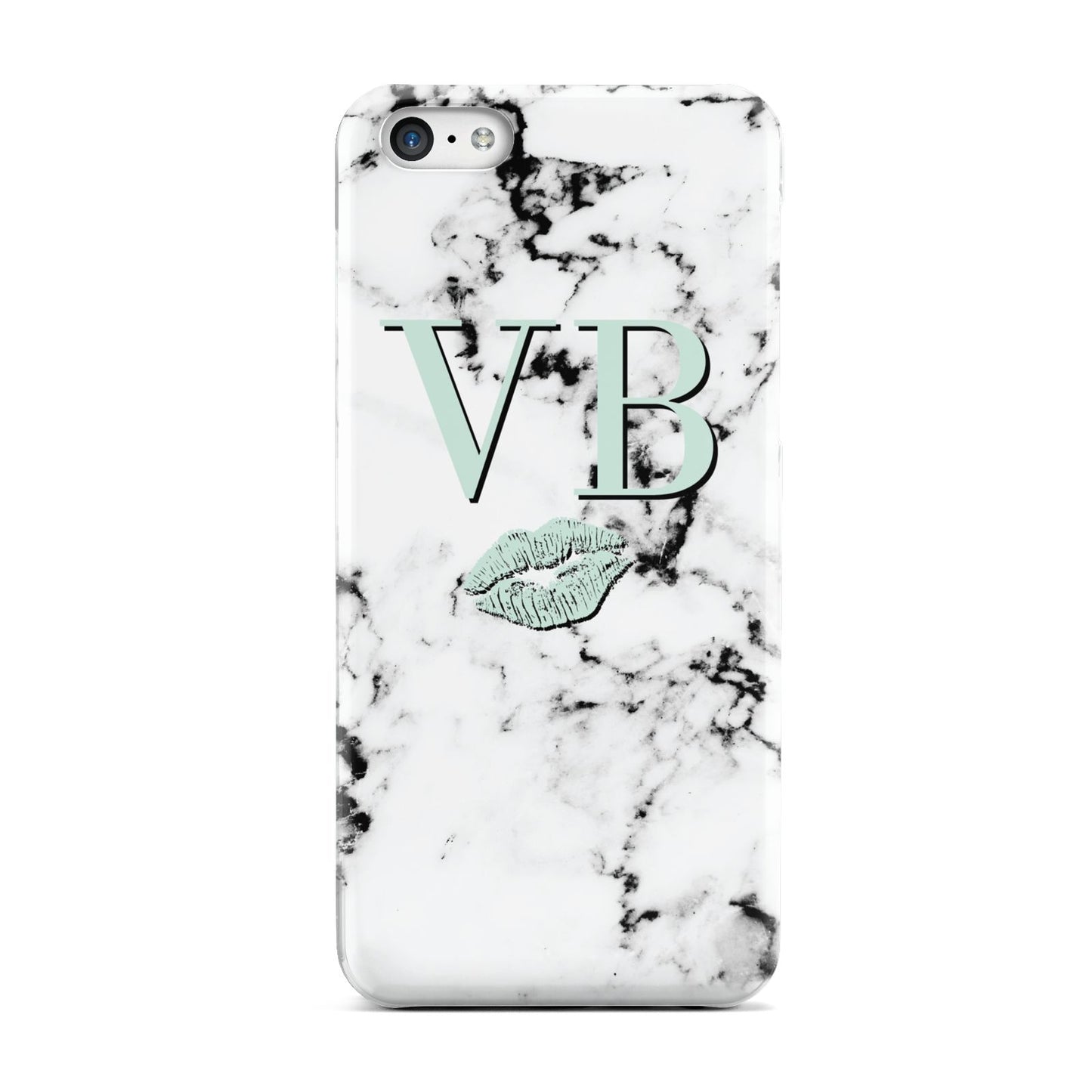 Personalised Mint Lips Initials Marble Apple iPhone 5c Case