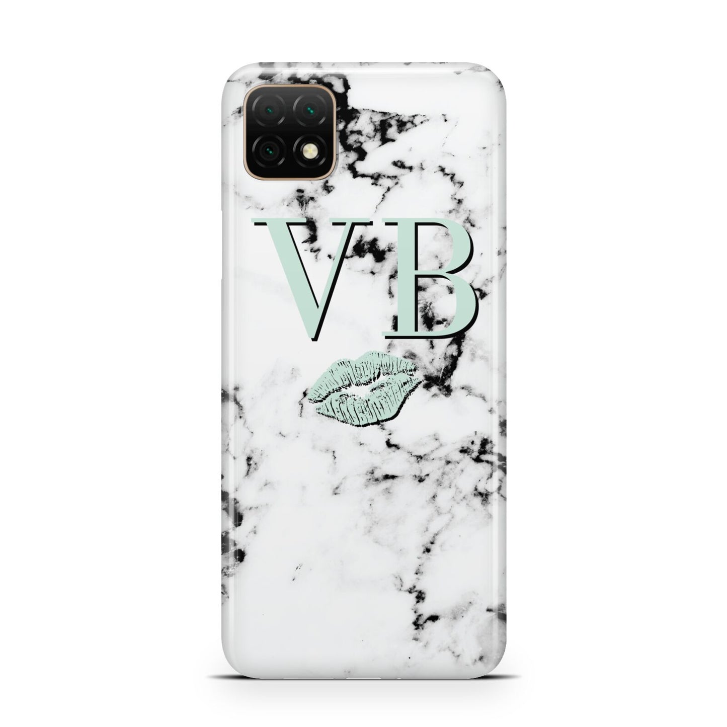 Personalised Mint Lips Initials Marble Huawei Enjoy 20 Phone Case