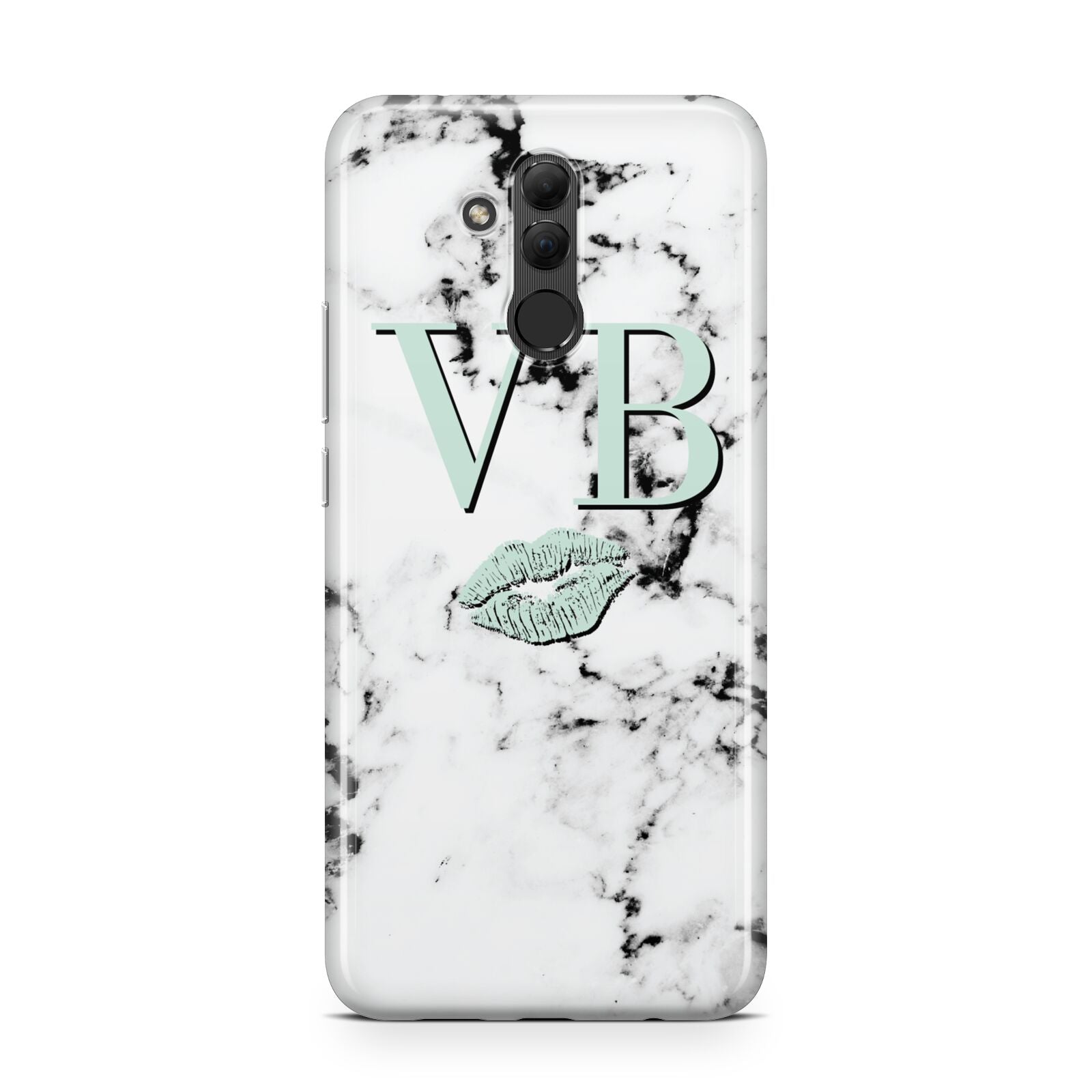 Personalised Mint Lips Initials Marble Huawei Mate 20 Lite