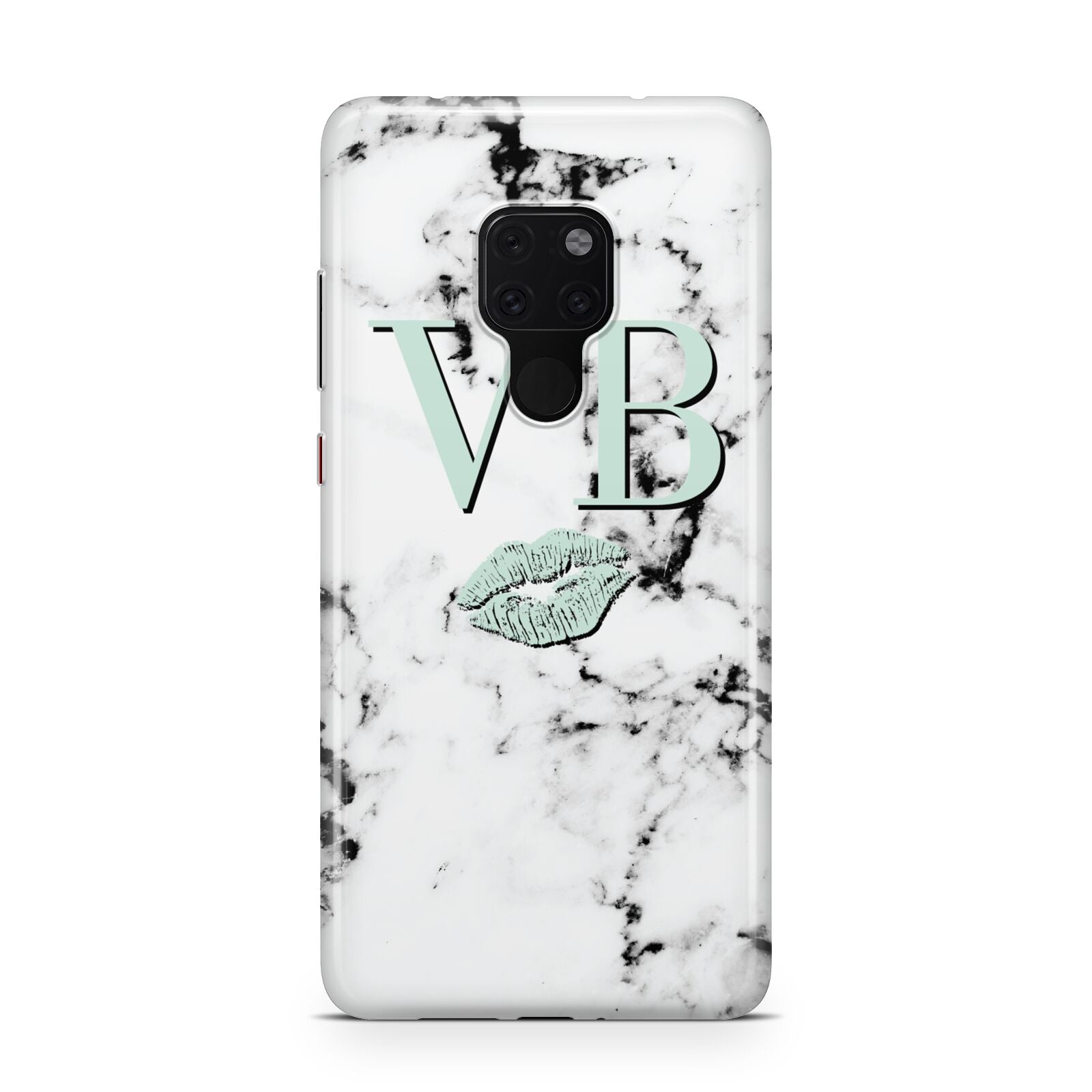 Personalised Mint Lips Initials Marble Huawei Mate 20 Phone Case