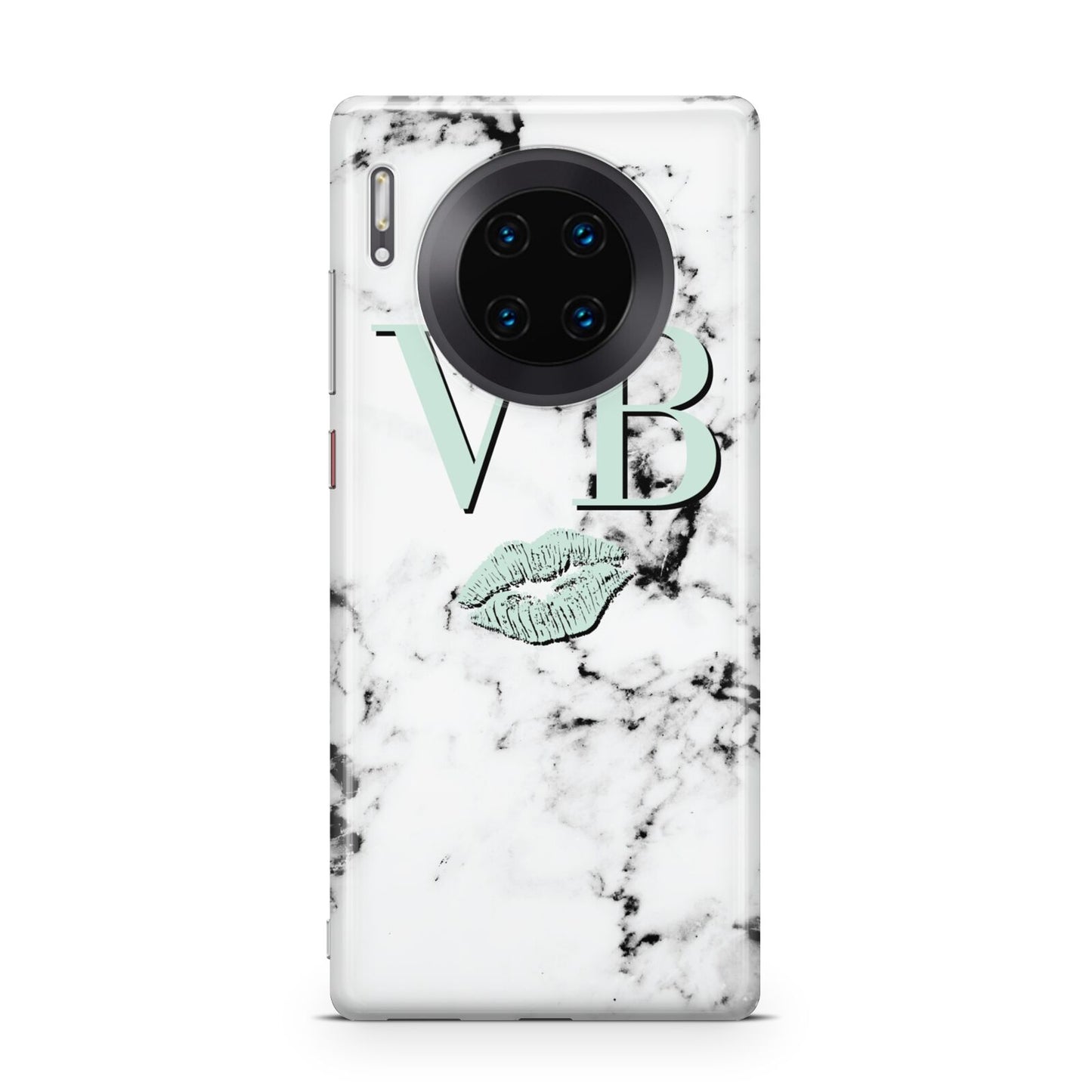 Personalised Mint Lips Initials Marble Huawei Mate 30 Pro Phone Case